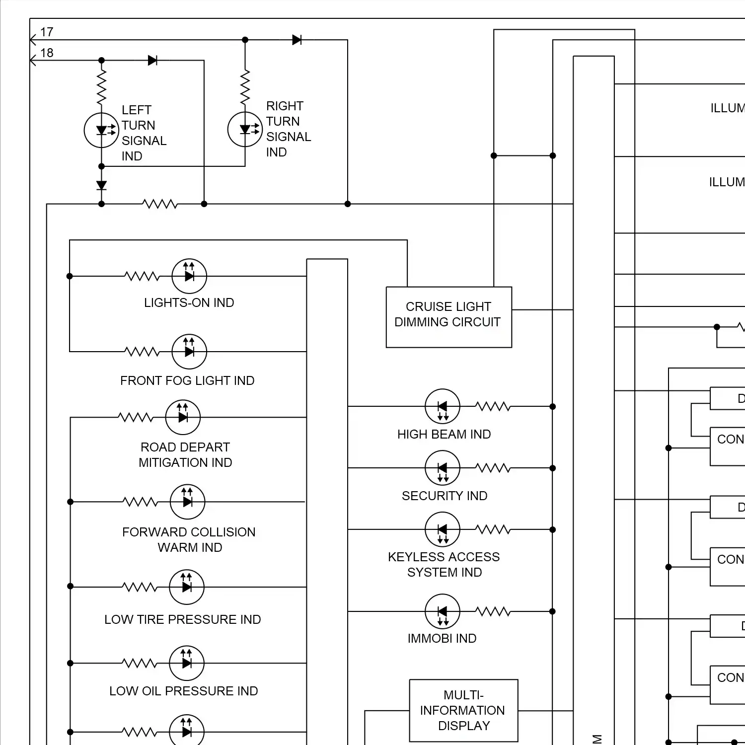 demo - Instrument cluster circuit, w/ color display (1 of 2) Instrument cluster circuit, w/ color display (1 of 2)