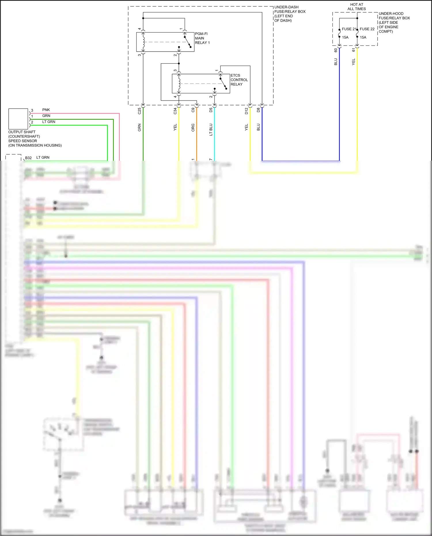 Acura ILX I facelift (2015-2018) computer data lines system wiring diagram  (23 of 73)
