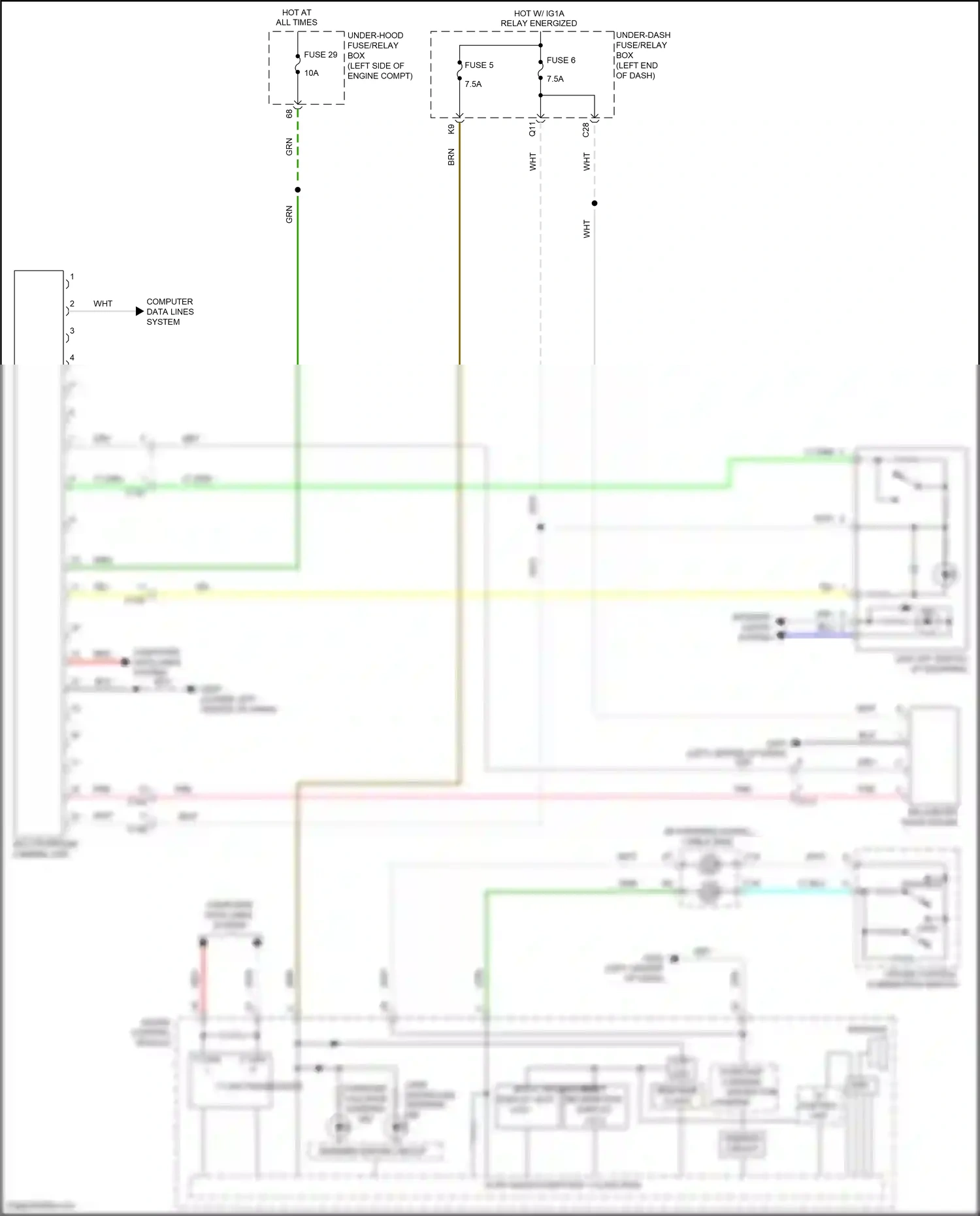 Acura ILX I facelift (2015-2018) computer data lines system wiring diagram  (28 of 73)