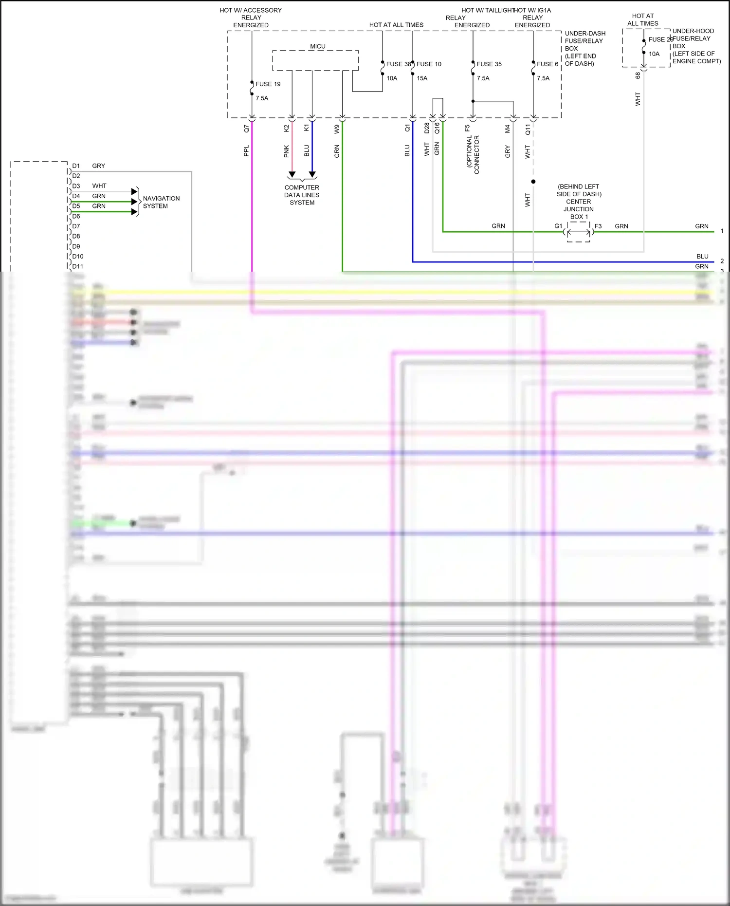 Acura ILX I facelift (2015-2018) computer data lines system wiring diagram  (38 of 73)