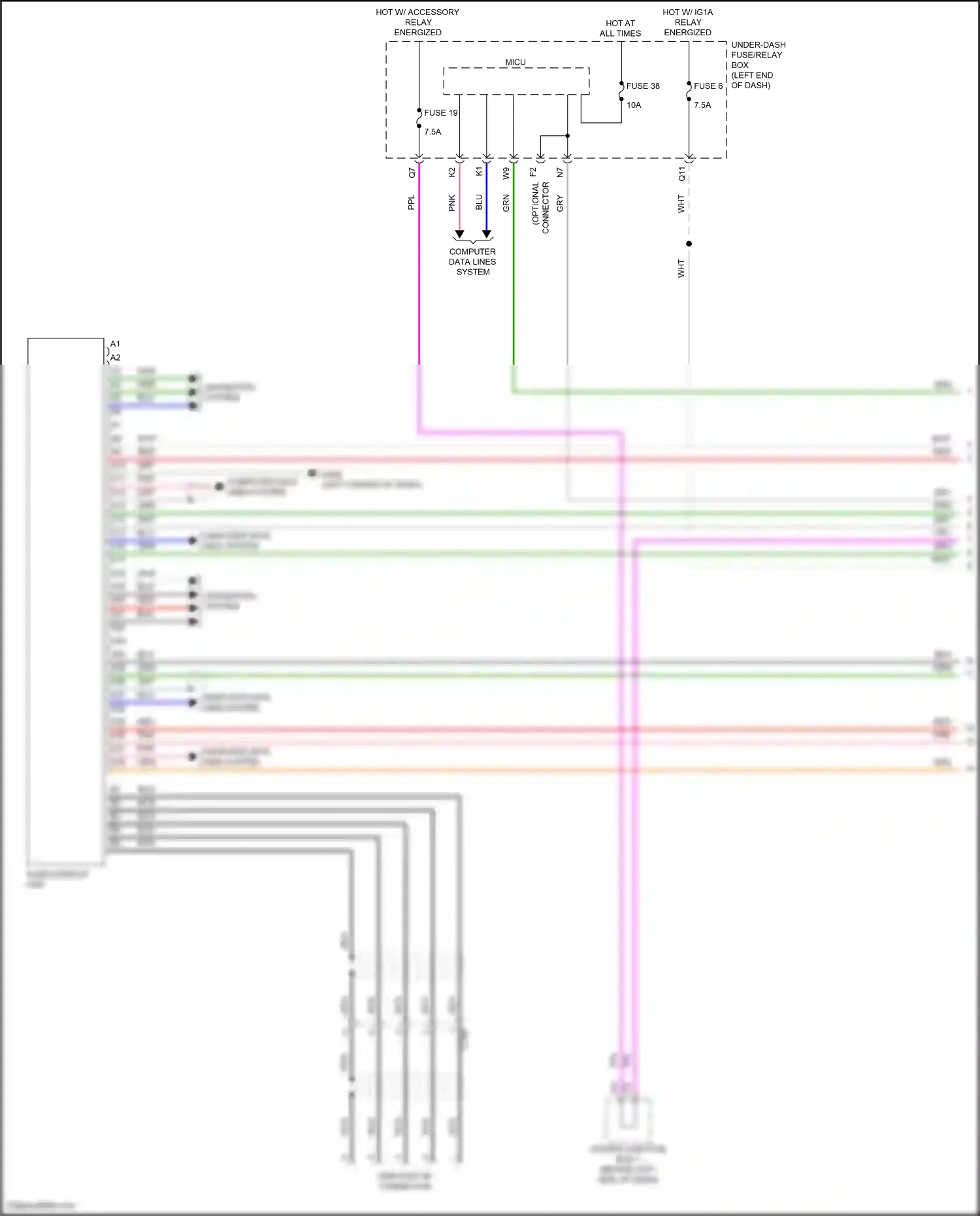 Acura ILX I facelift (2015-2018) computer data lines system wiring diagram  (35 of 73)
