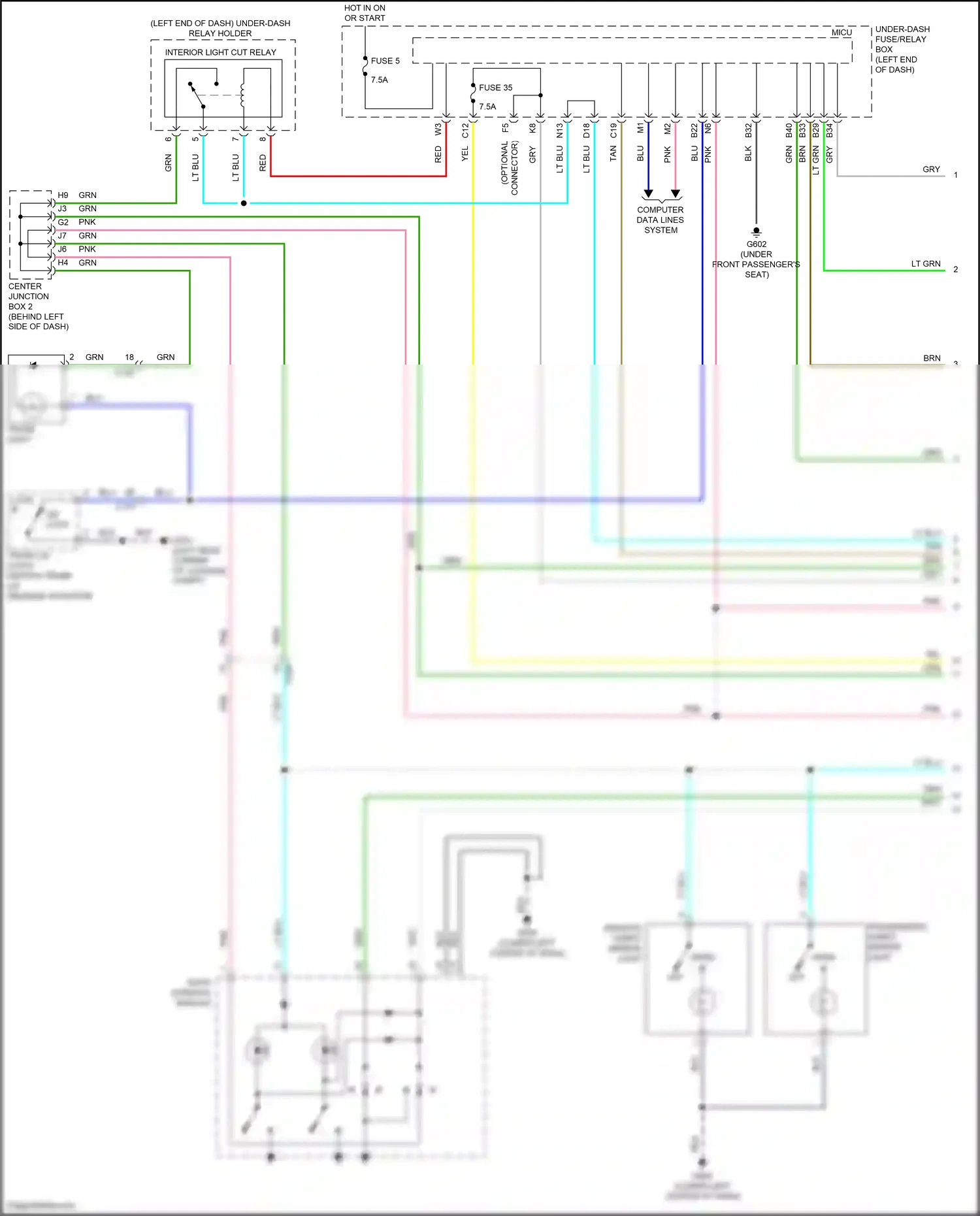 Acura ILX I facelift (2015-2018) computer data lines system wiring diagram  (44 of 73)