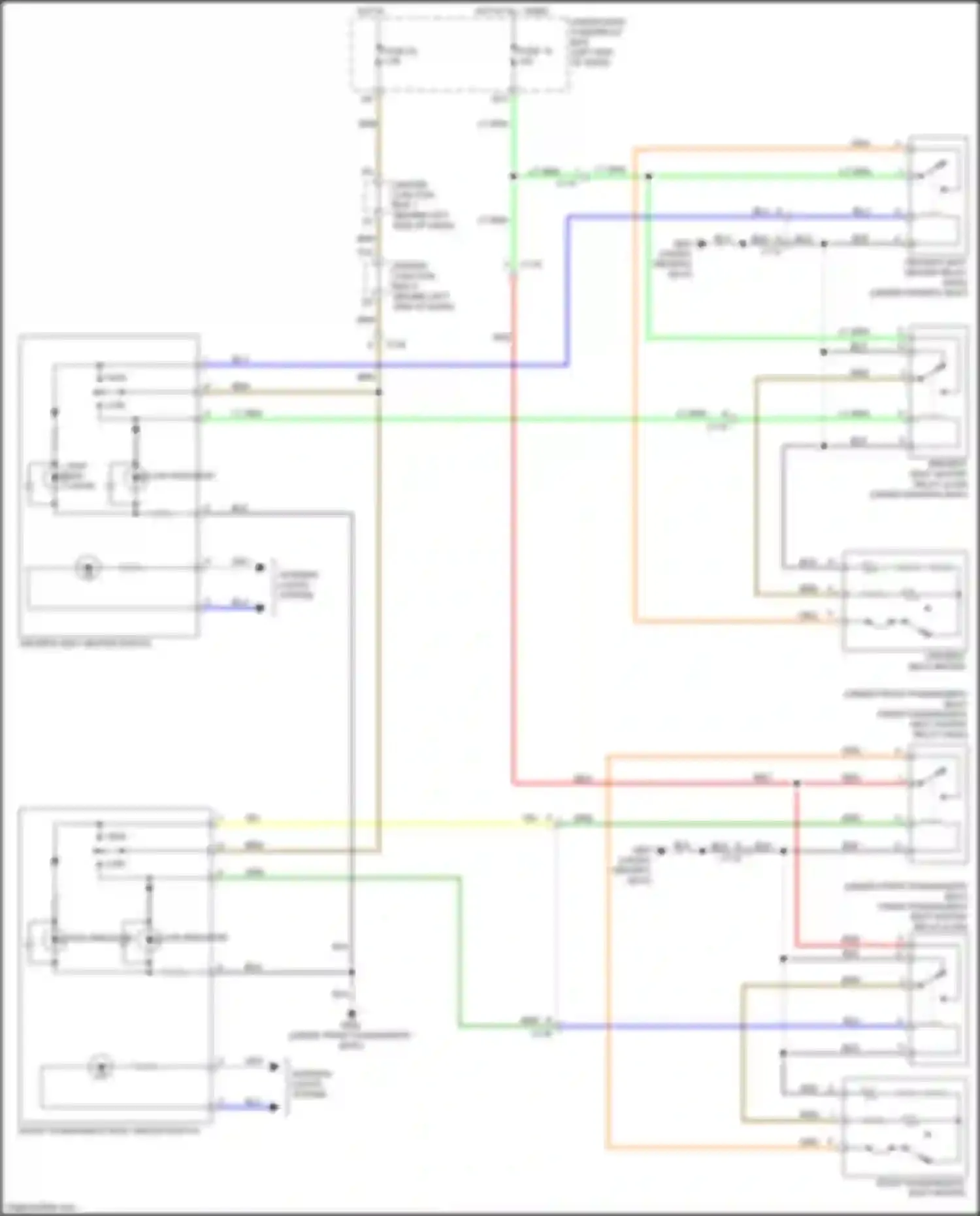 Wiring diagram front passenger's seat heater for Acura ILX I facelift (2015-2018) (2 of 2)
