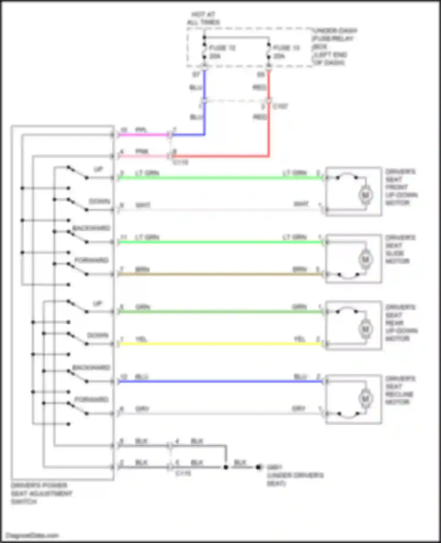 Wiring diagram fuse 13 for Acura ILX I facelift (2015-2018) (1 of 5)