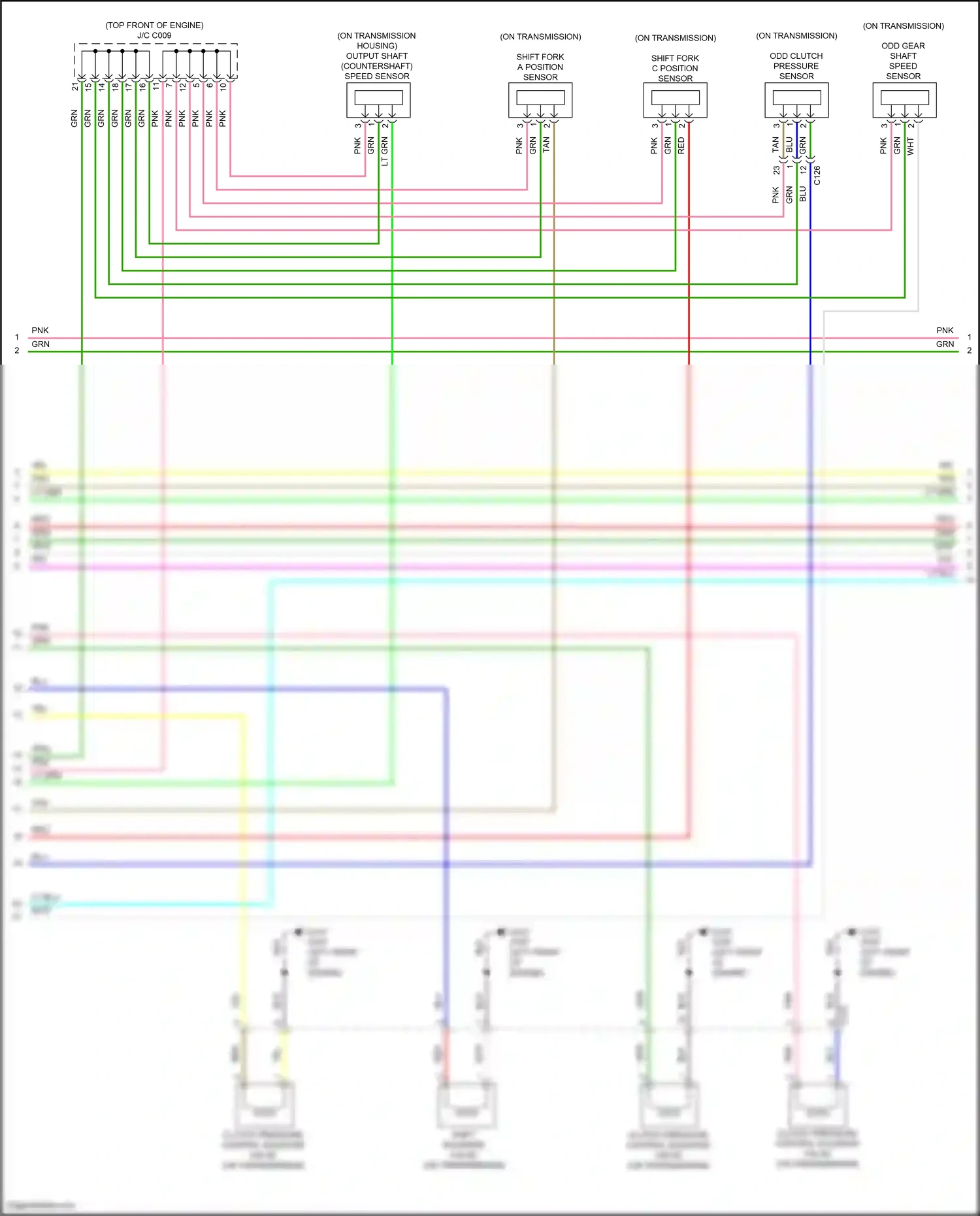 Acura ILX I facelift (2015-2018) shift fork a position sensor wiring diagram  (1 of 2)