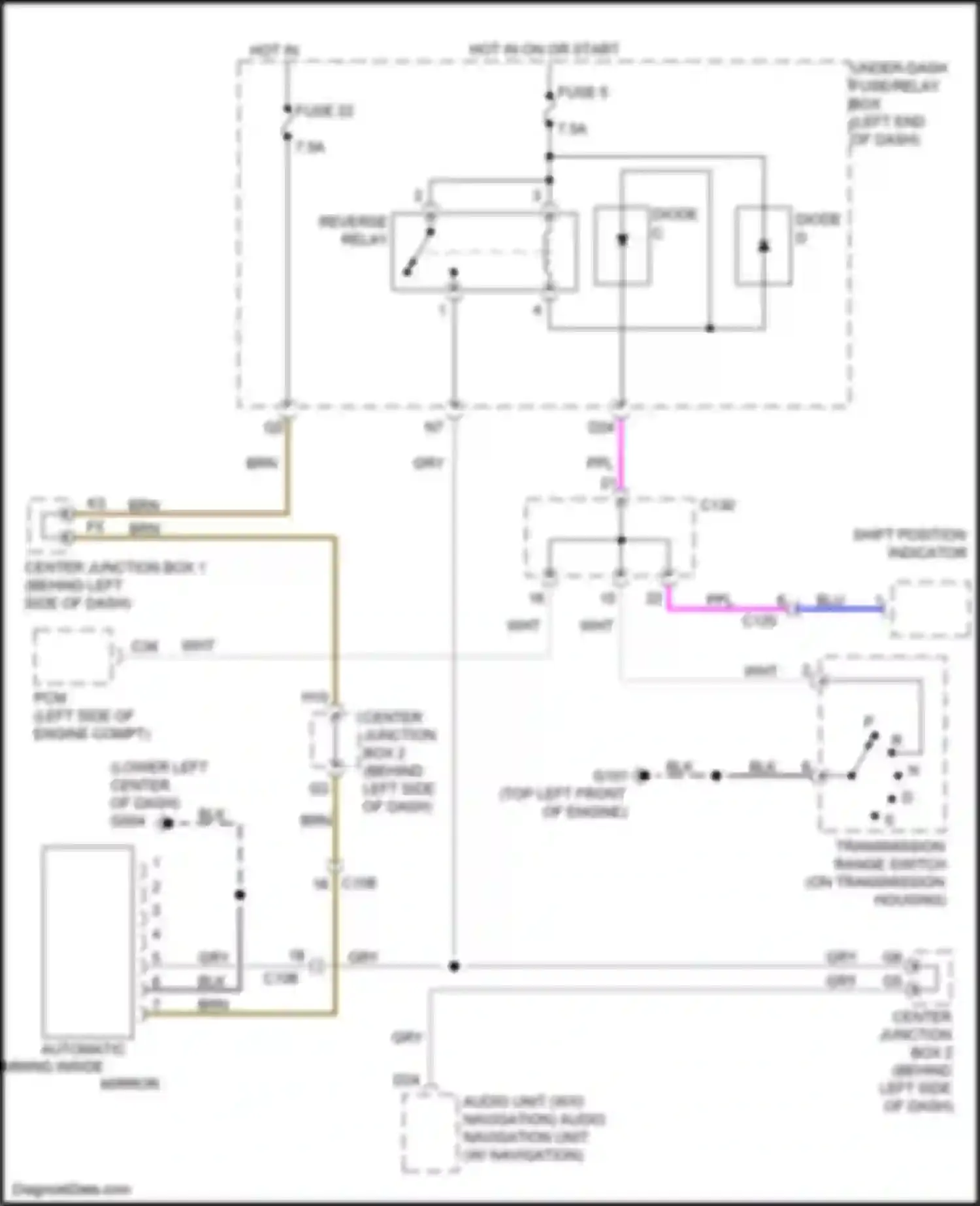 Wiring diagram shift position indicator for Acura ILX I facelift (2015-2018) (2 of 13)