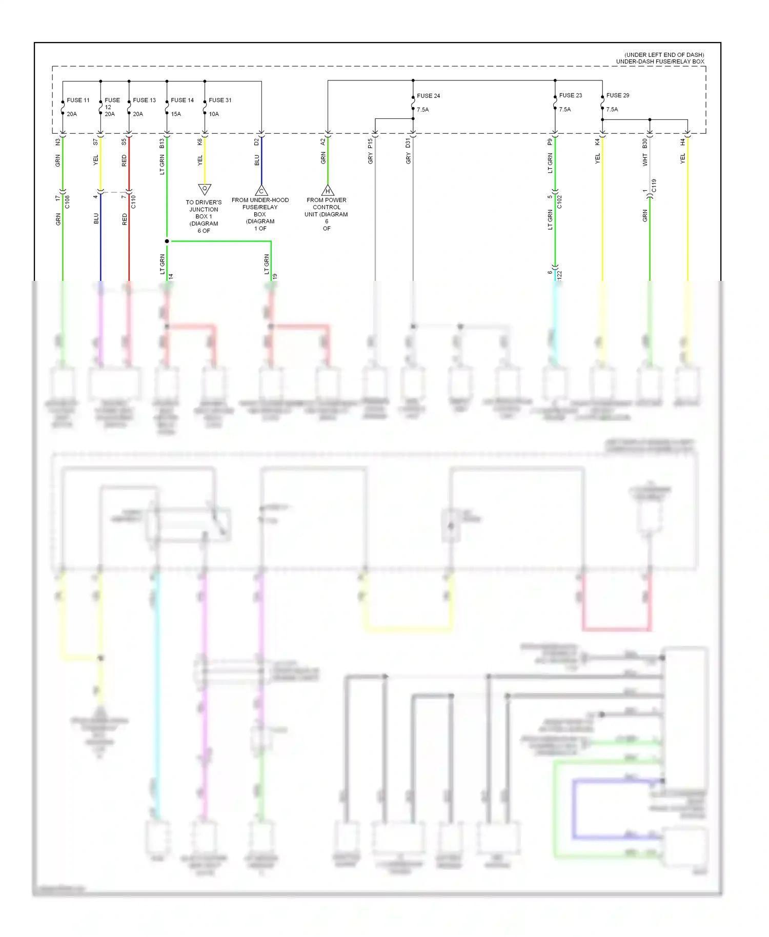 Acura ILX I (2012-2015) a/f sensor (sensor 1) wiring diagram  (2 of 2)