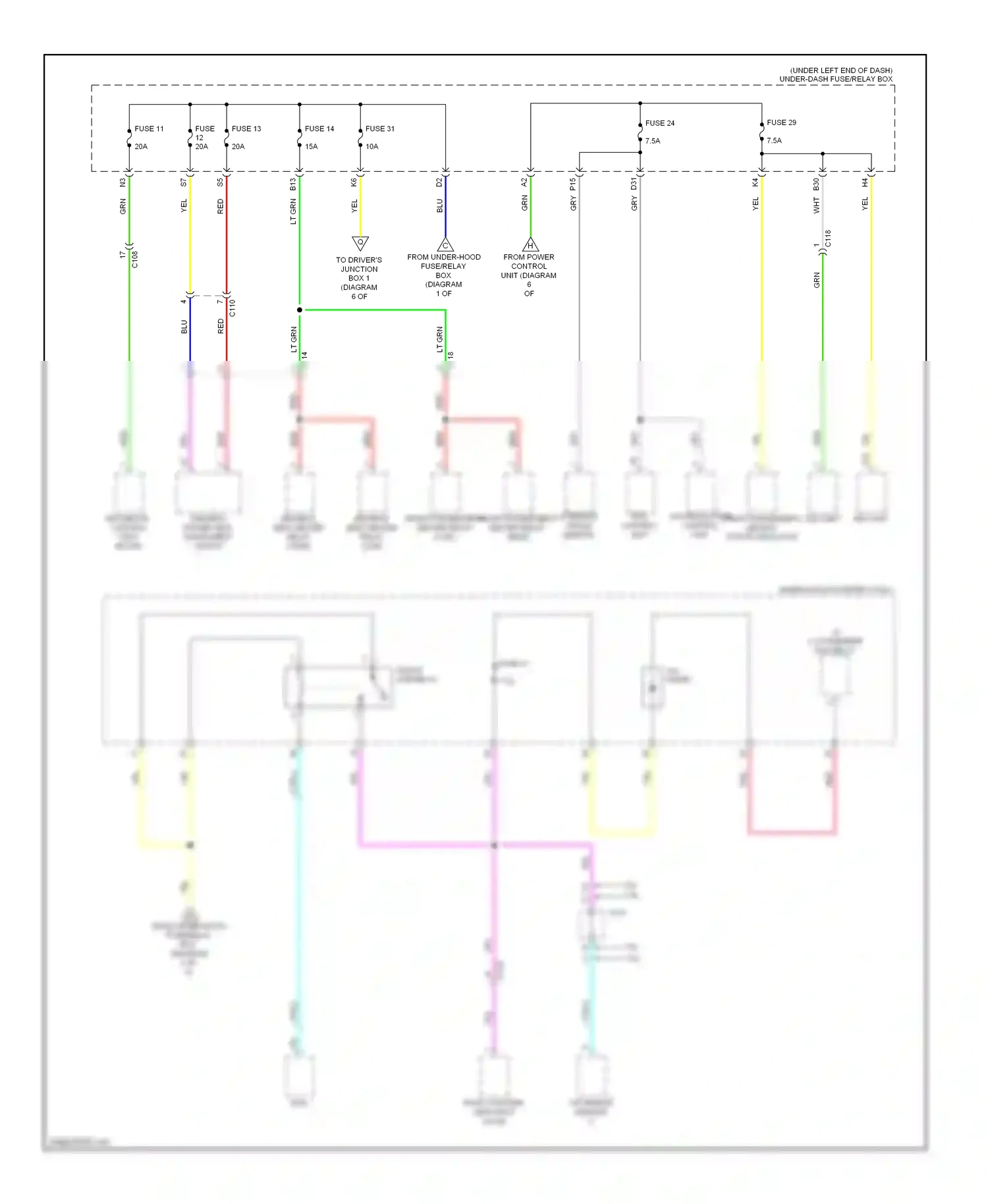 Acura ILX I (2012-2015) a/f sensor (sensor 1) wiring diagram  (1 of 2)