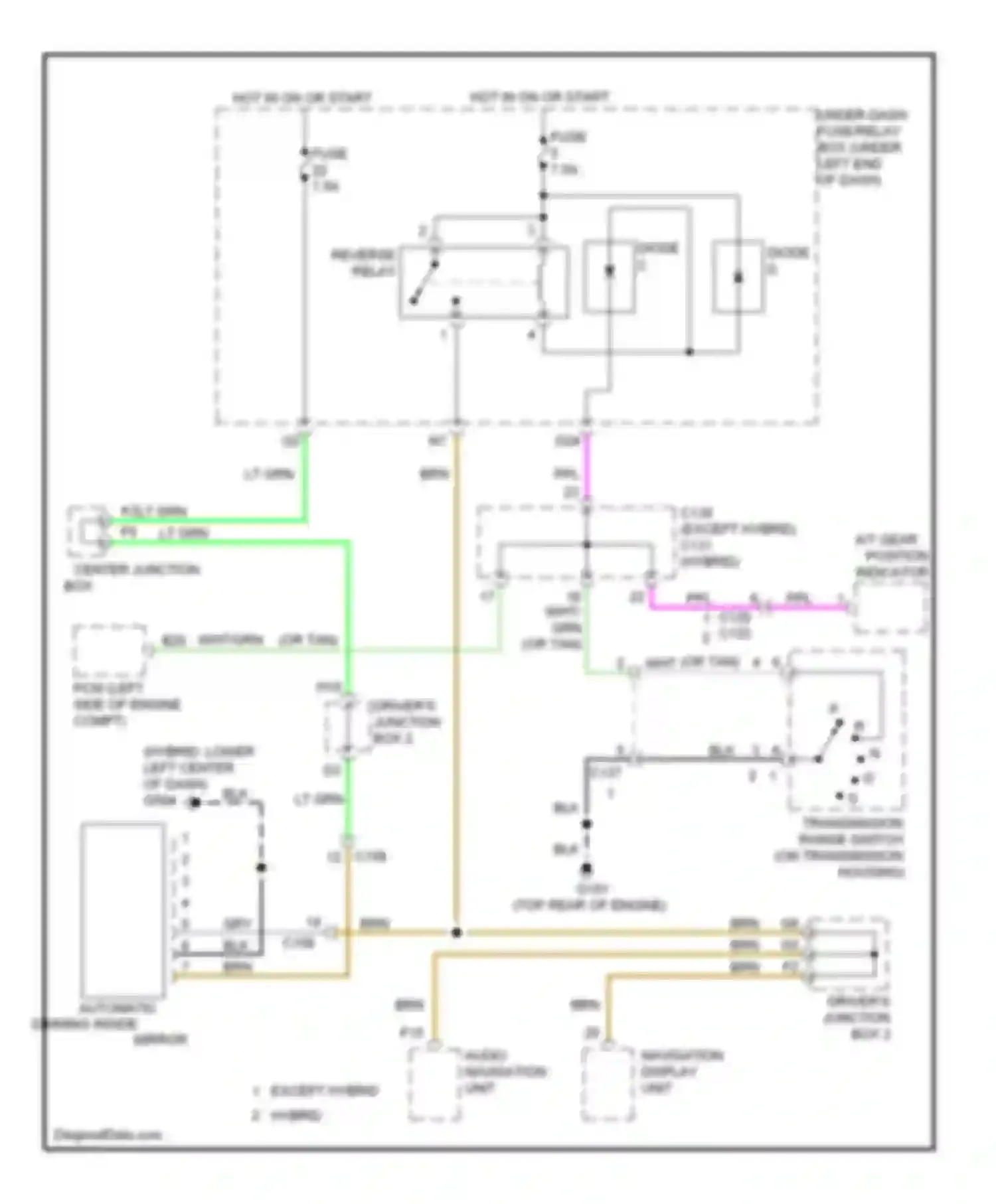 Wiring diagram a/t gear position indicator for Acura ILX I (2012-2015) (1 of 15)