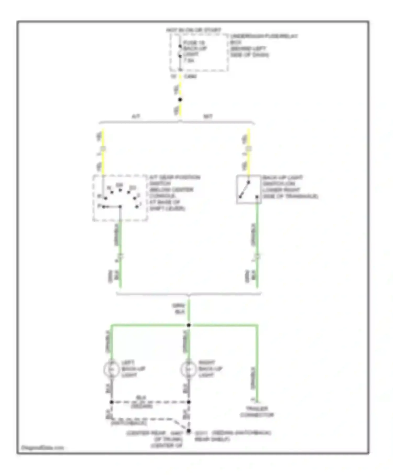 Integra Acura III (1993-2001): Back-up lamps circuit