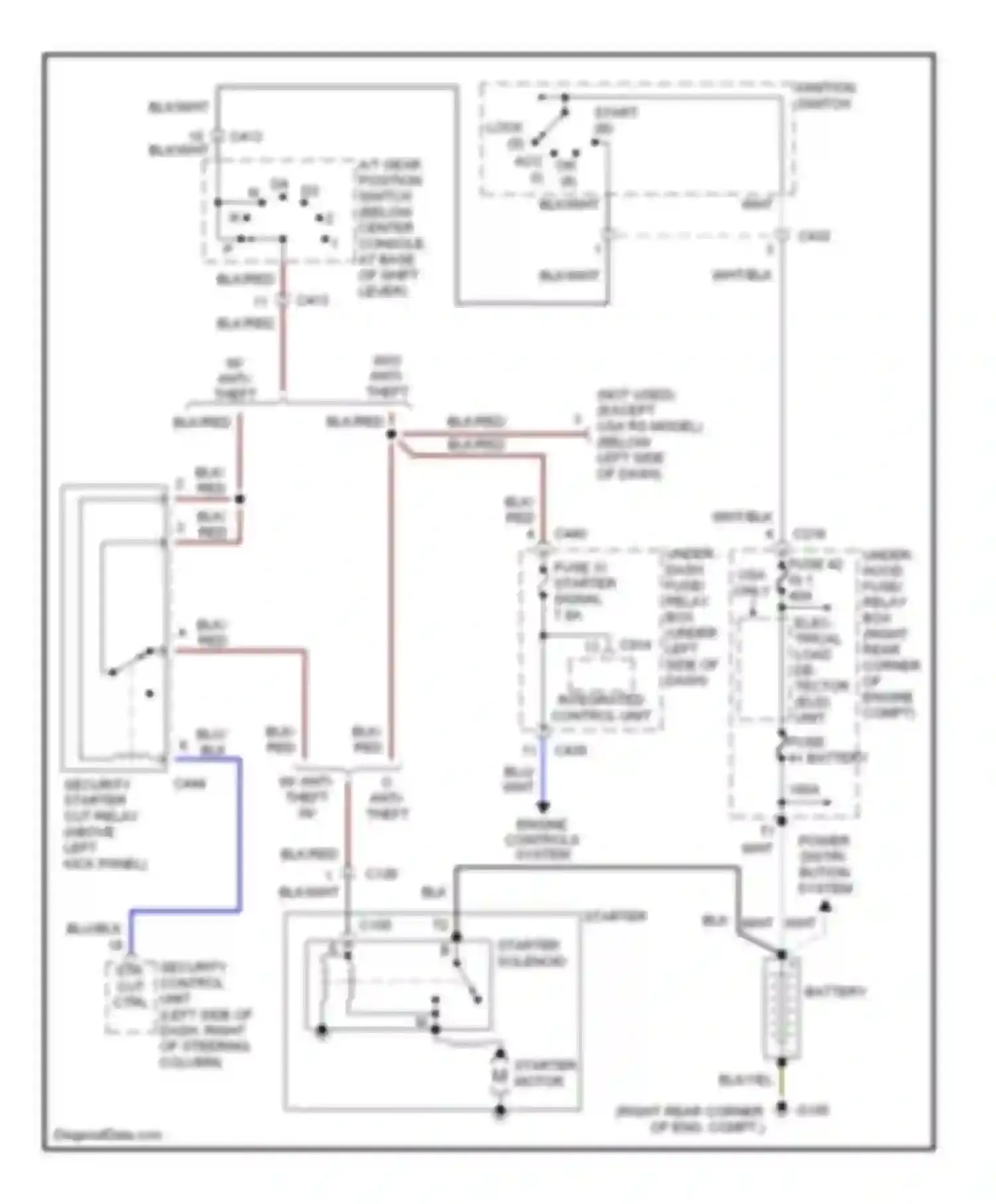 Integra Acura III (1993-2001): Starting circuit, a/t