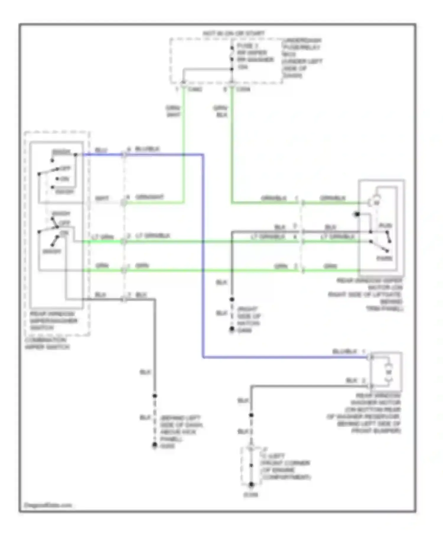 Integra Acura III (1993-2001): Rear wiper/washer circuit