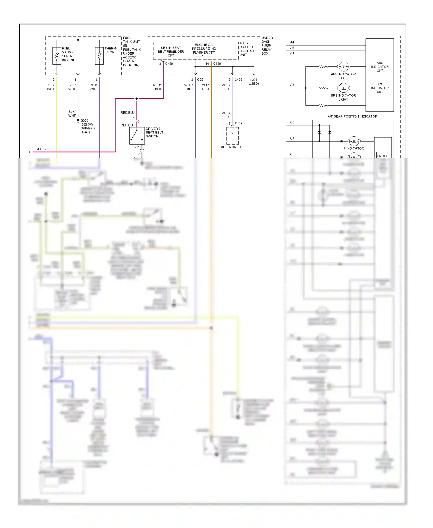 Wiring diagram charging system indicator light for Acura Integra III (1993-2001) (1 of 1)