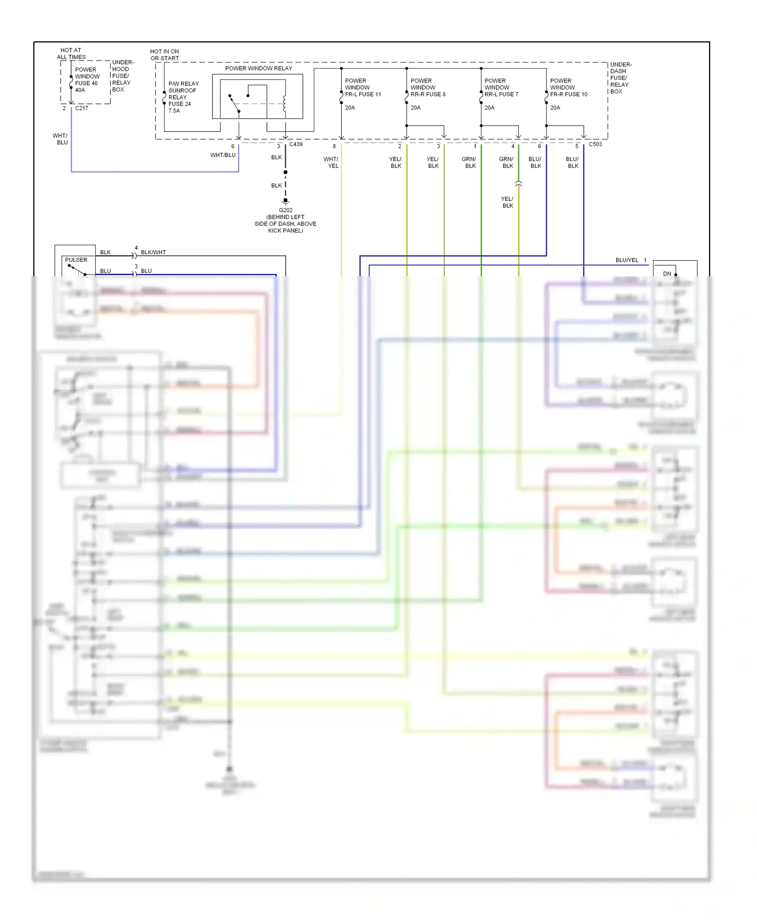 Wiring diagram dn off up for Acura Integra III (1993-2001) (2 of 2)