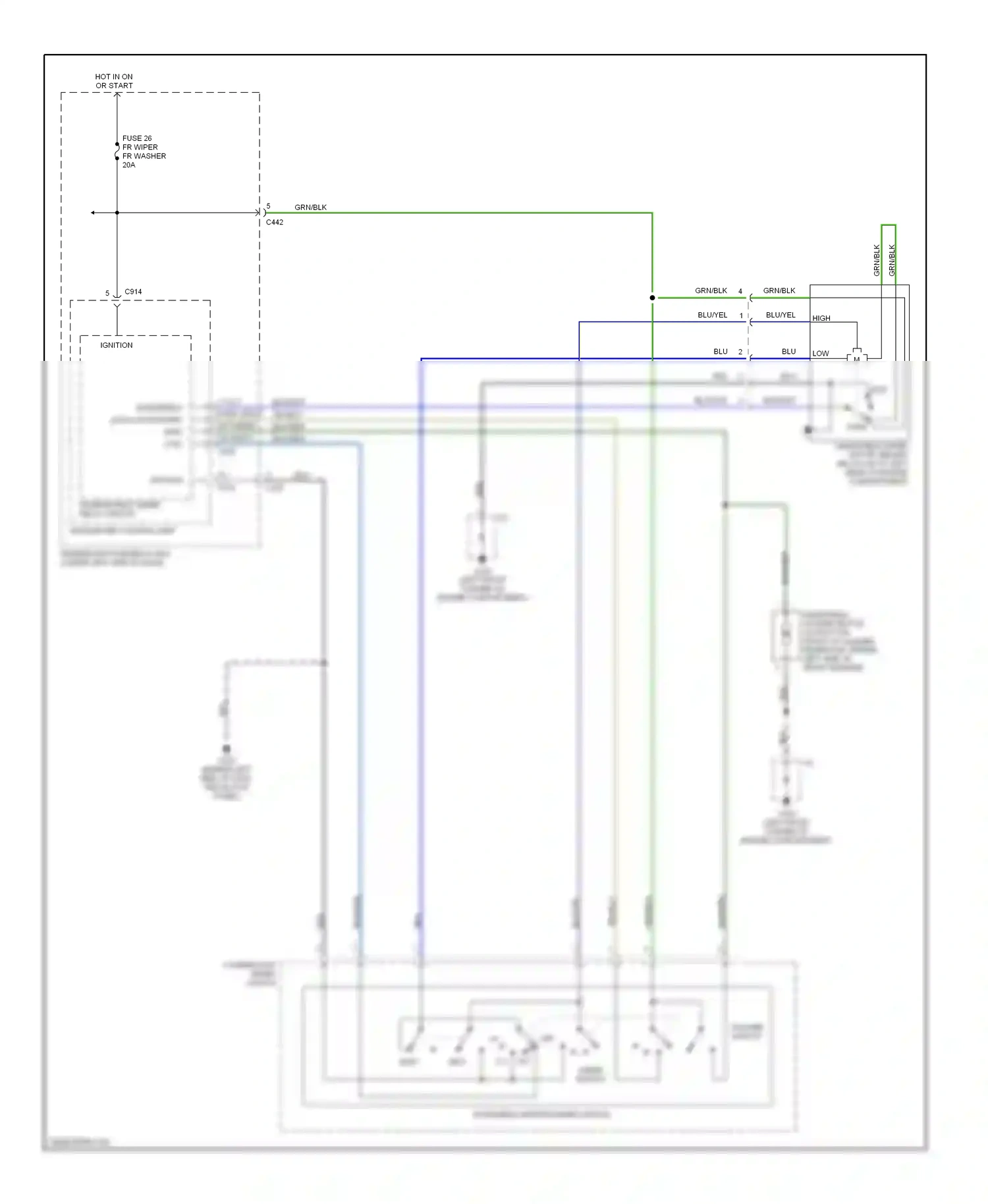 Wiring diagram integrated control unit for Acura Integra III (1993-2001) (11 of 13)