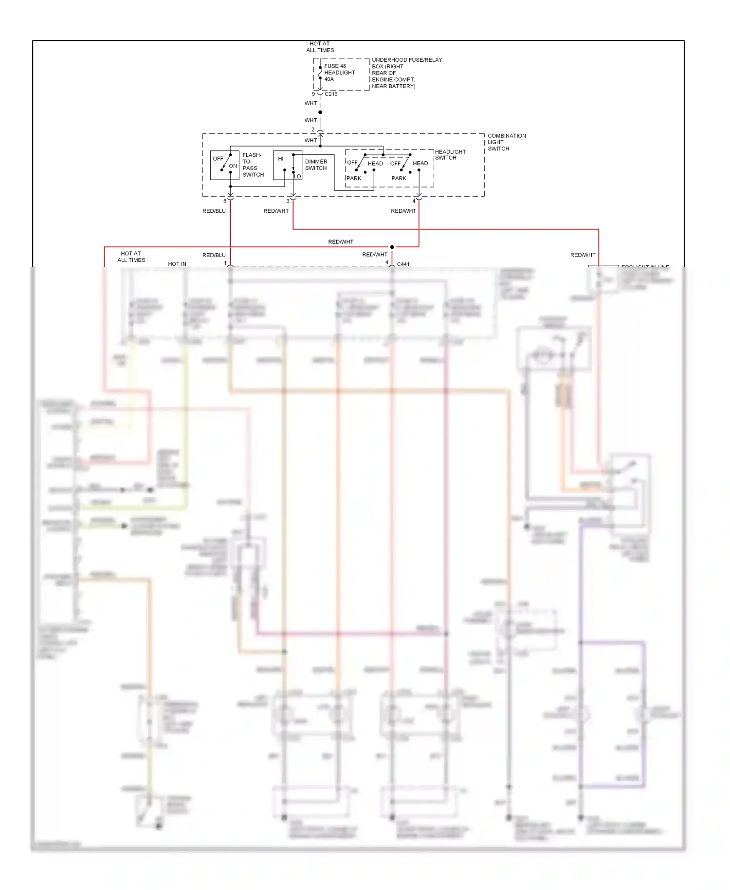 Wiring diagram lights on input for Acura Integra III (1993-2001) (1 of 2)