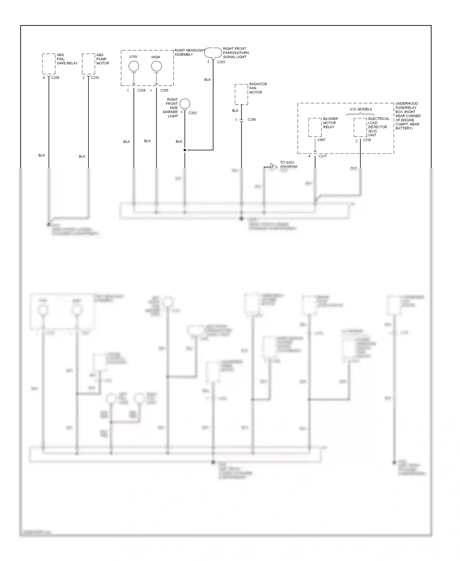 Wiring diagram low high for Acura Integra III (1993-2001) (1 of 2)
