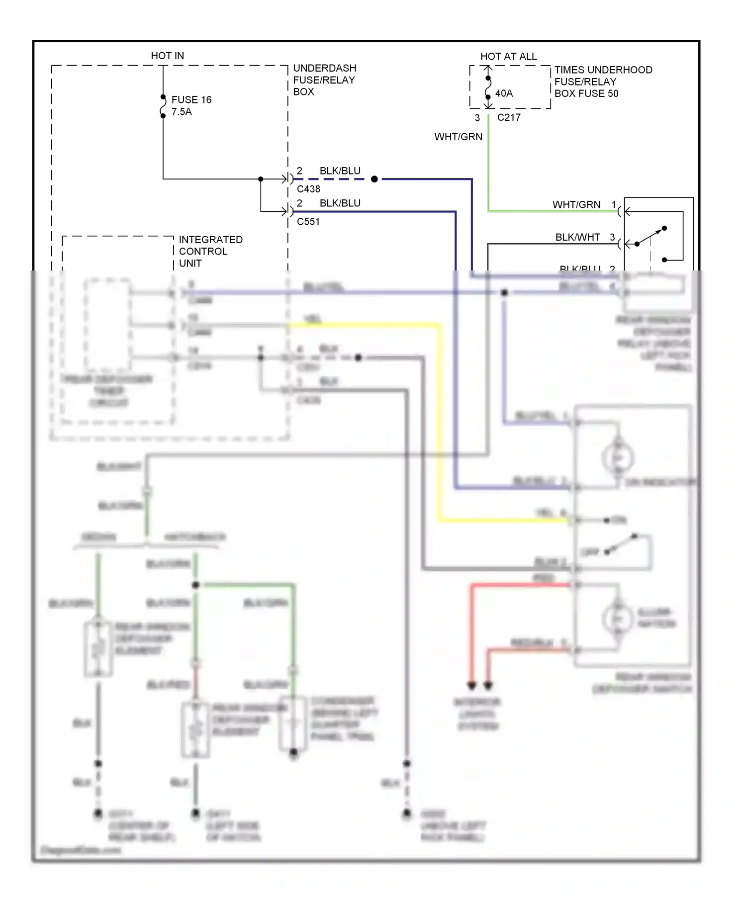 Wiring diagram red/blk for Acura Integra III (1993-2001) (3 of 15)