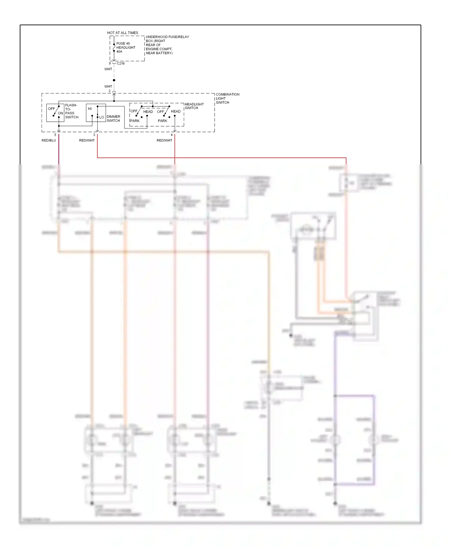 Wiring diagram red/blu for Acura Integra III (1993-2001) (5 of 12)