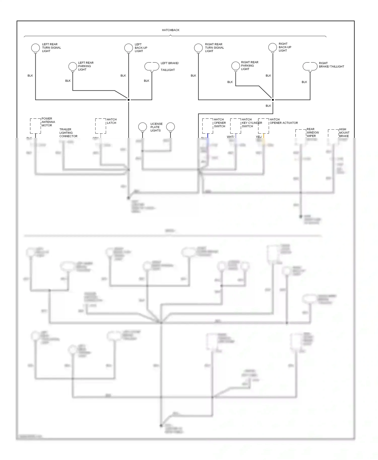 Wiring diagram right back-up light for Acura Integra III (1993-2001) (2 of 2)