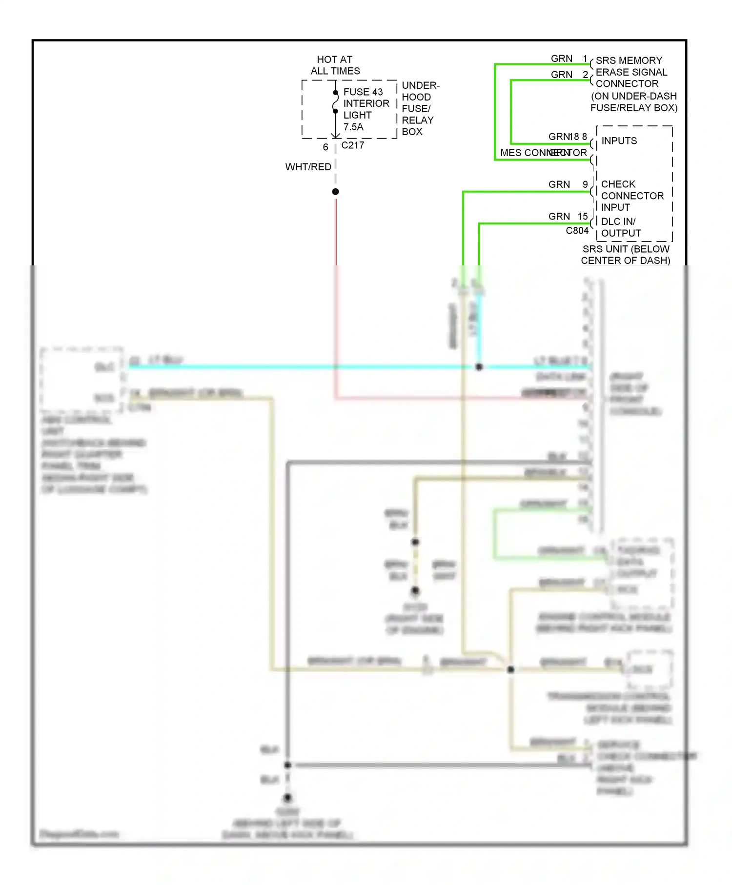 Wiring diagram txd/rxd data output for Acura Integra III (1993-2001) (1 of 1)