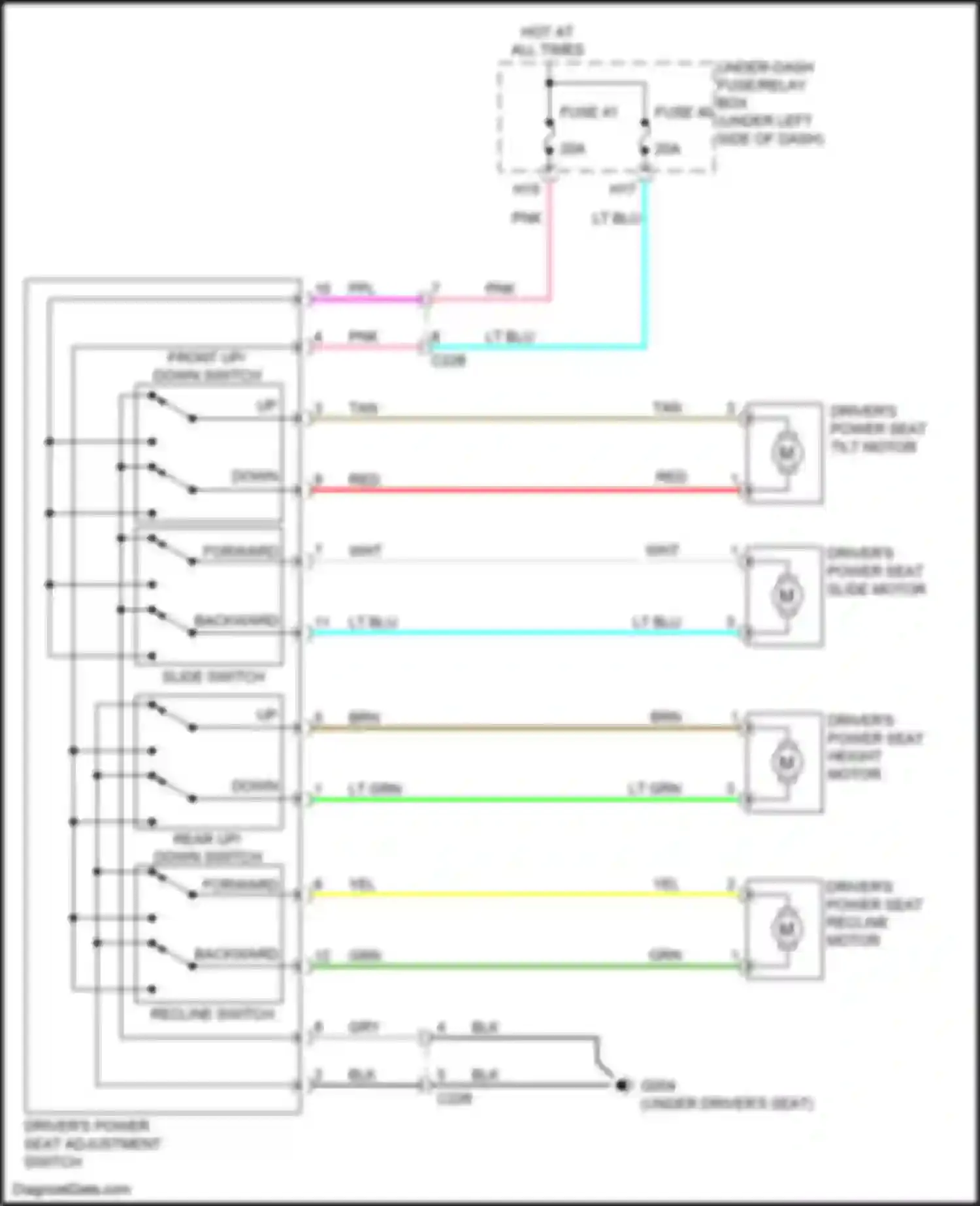 Integra Acura IV (2022-2024): Driver power seat circuit
