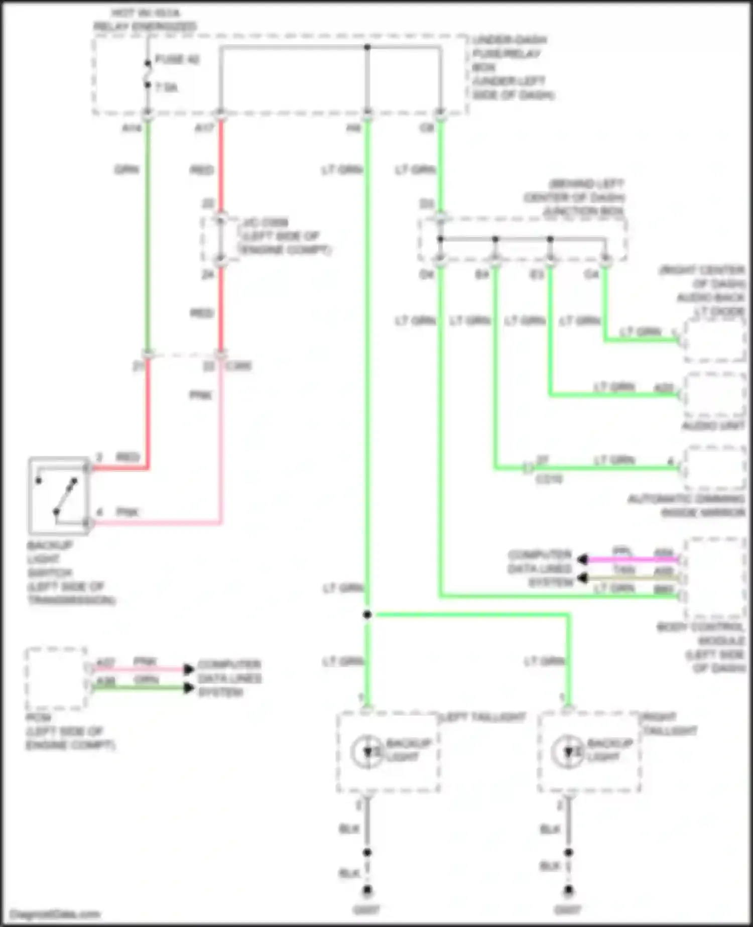 Wiring diagram backup light switch for Acura Integra IV (2022-2024) (3 of 5)