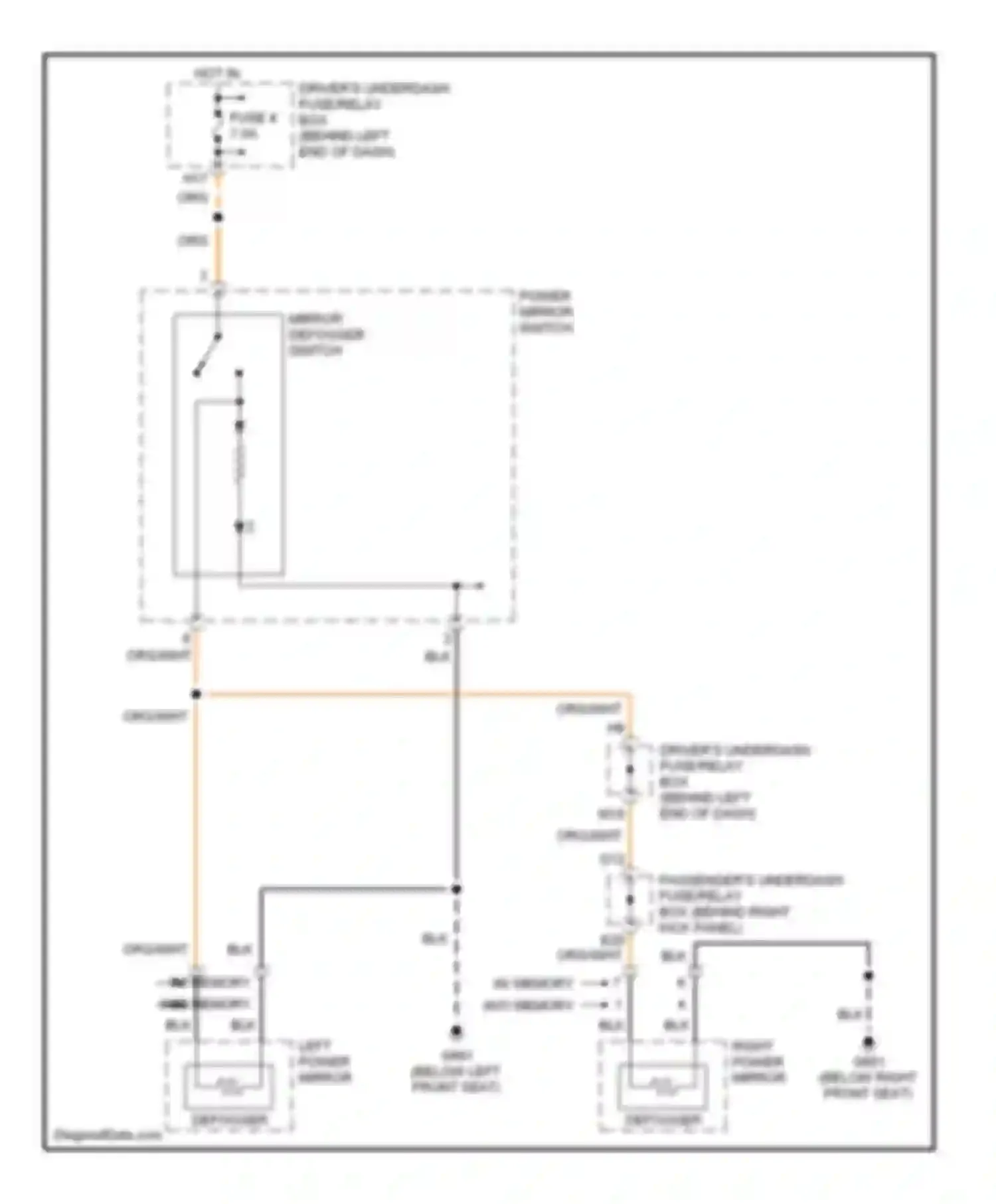 MDX Acura I (2000-2006): Heated mirrors circuit