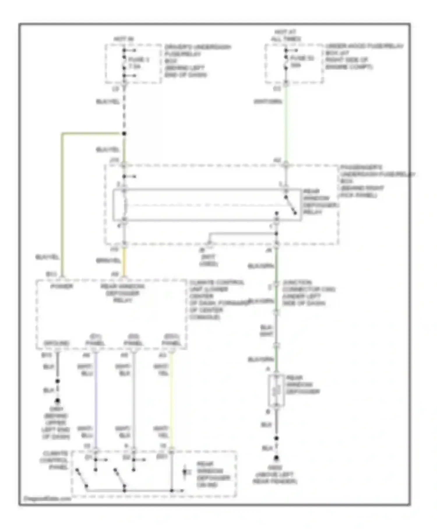 MDX Acura I (2000-2006): Rear defogger circuit