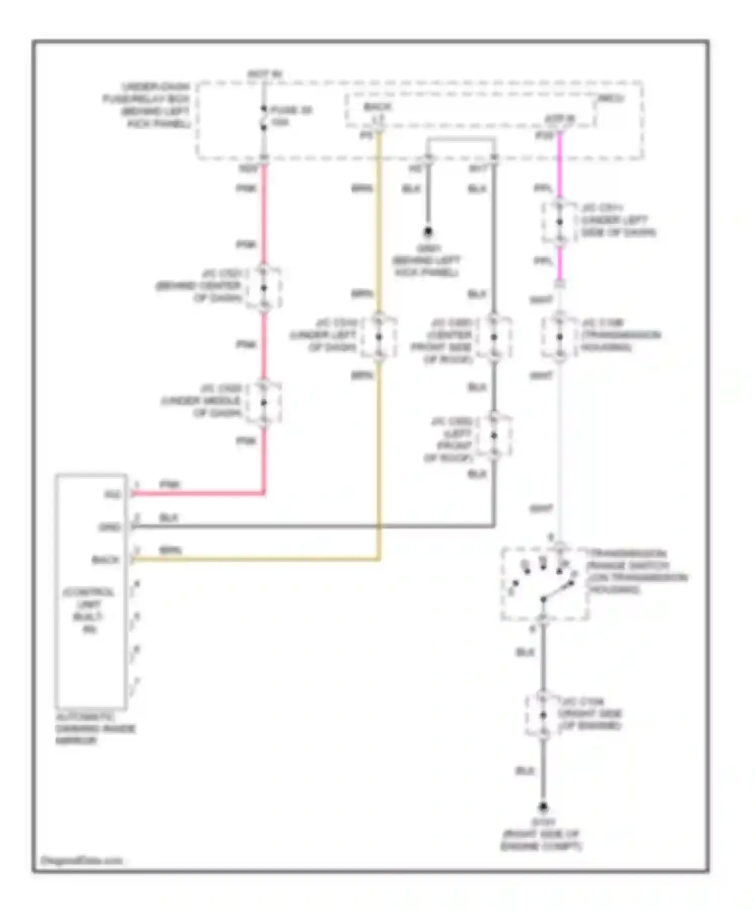 MDX Acura II facelift (2010-2013): Power mirrors circuit, except base