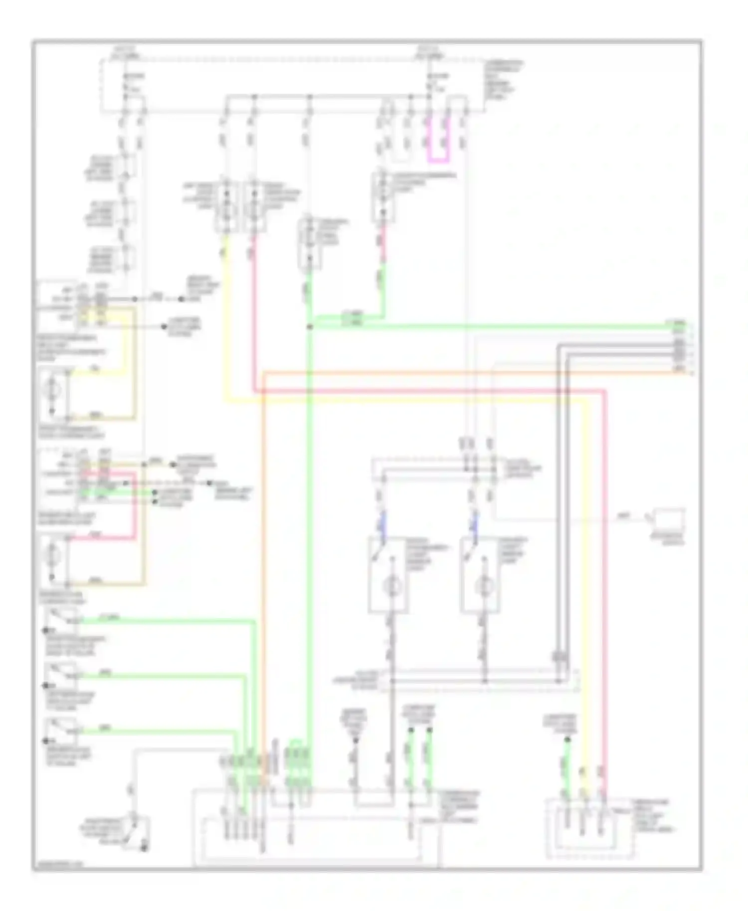 Wiring diagram driver's vanity mirror light for Acura MDX II facelift (2010-2013) (1 of 2)