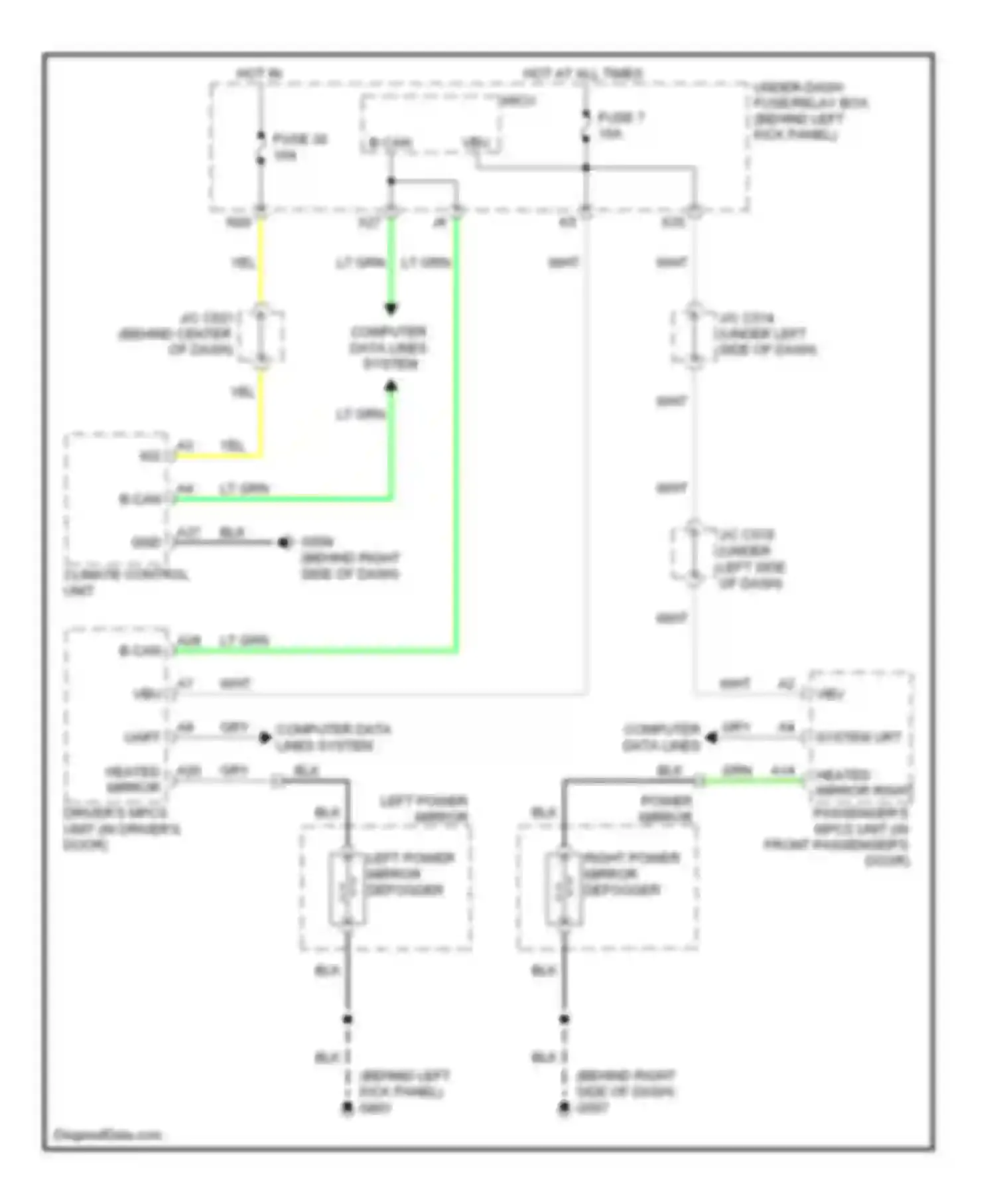 MDX Acura II (2006-2010): Heated mirrors circuit
