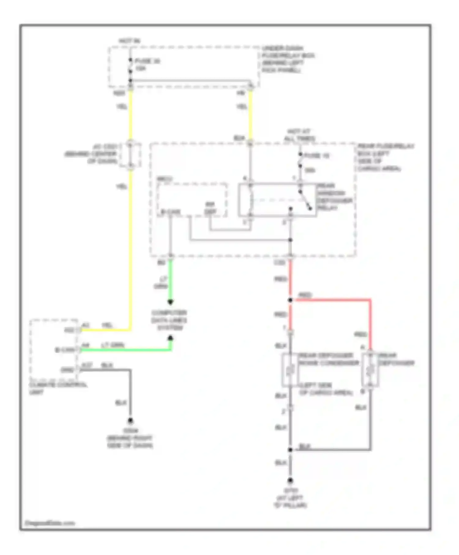 MDX Acura II (2006-2010): Rear defogger circuit