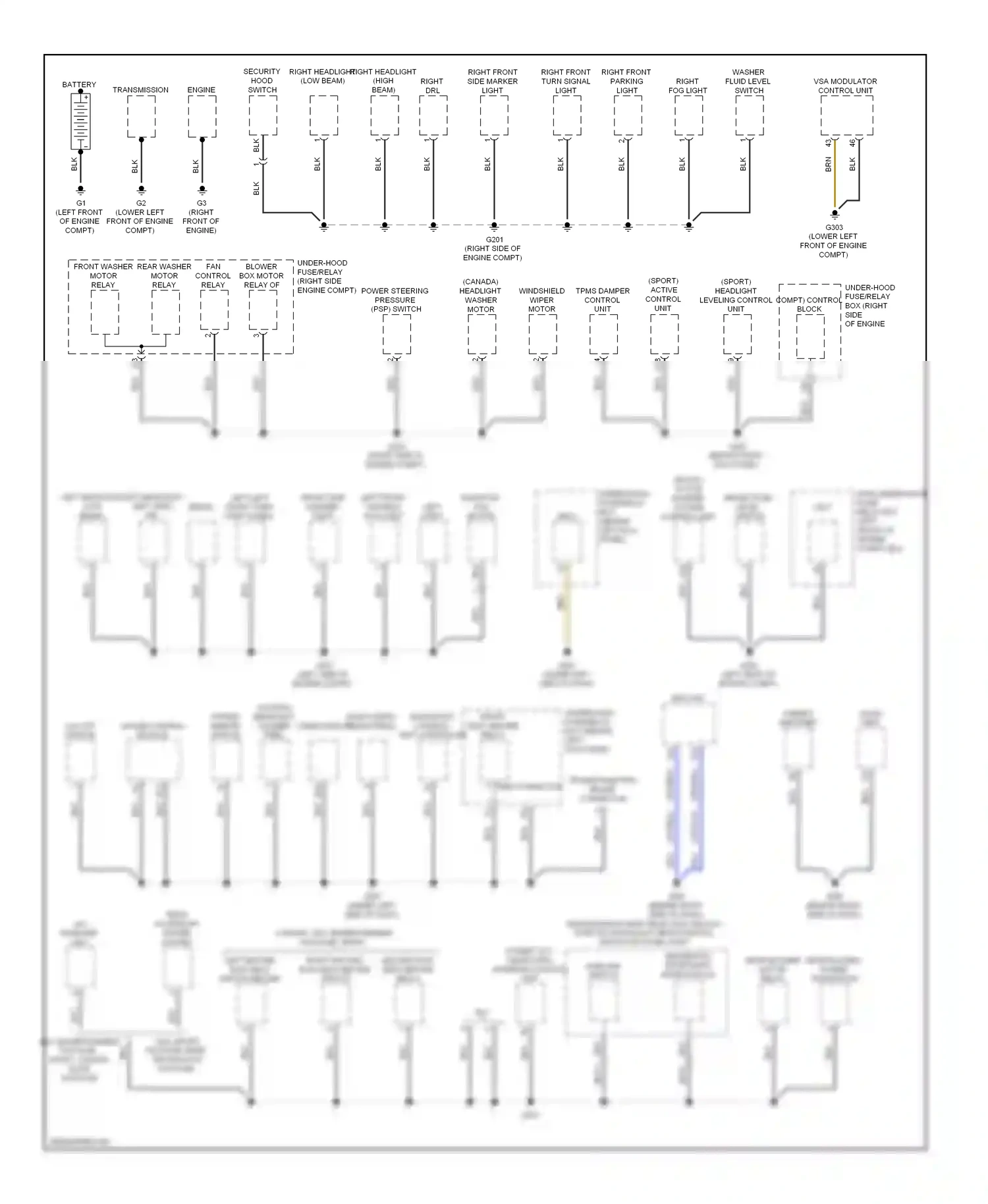 Acura MDX II (2006-2010) engine wiring diagram  (1 of 1)