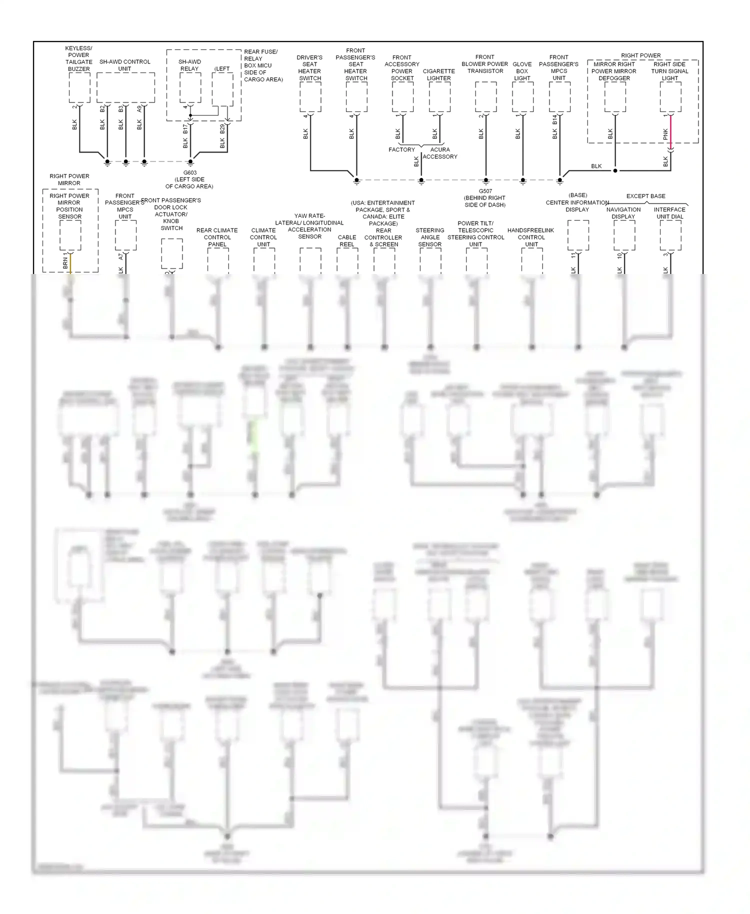 Acura MDX II (2006-2010) (except base) navigation unit wiring diagram  (1 of 1)