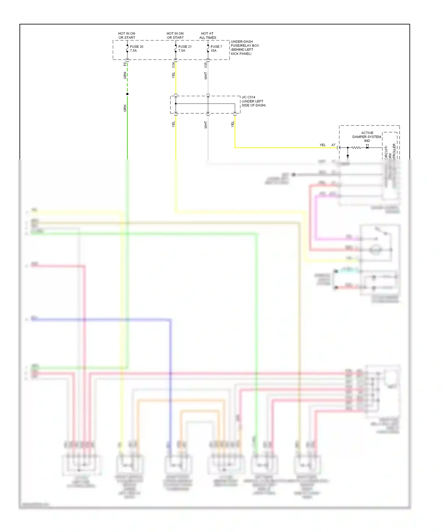 Acura MDX II (2006-2010) front vertical acceleration sensor (under left side of dash) wiring diagram  (1 of 1)
