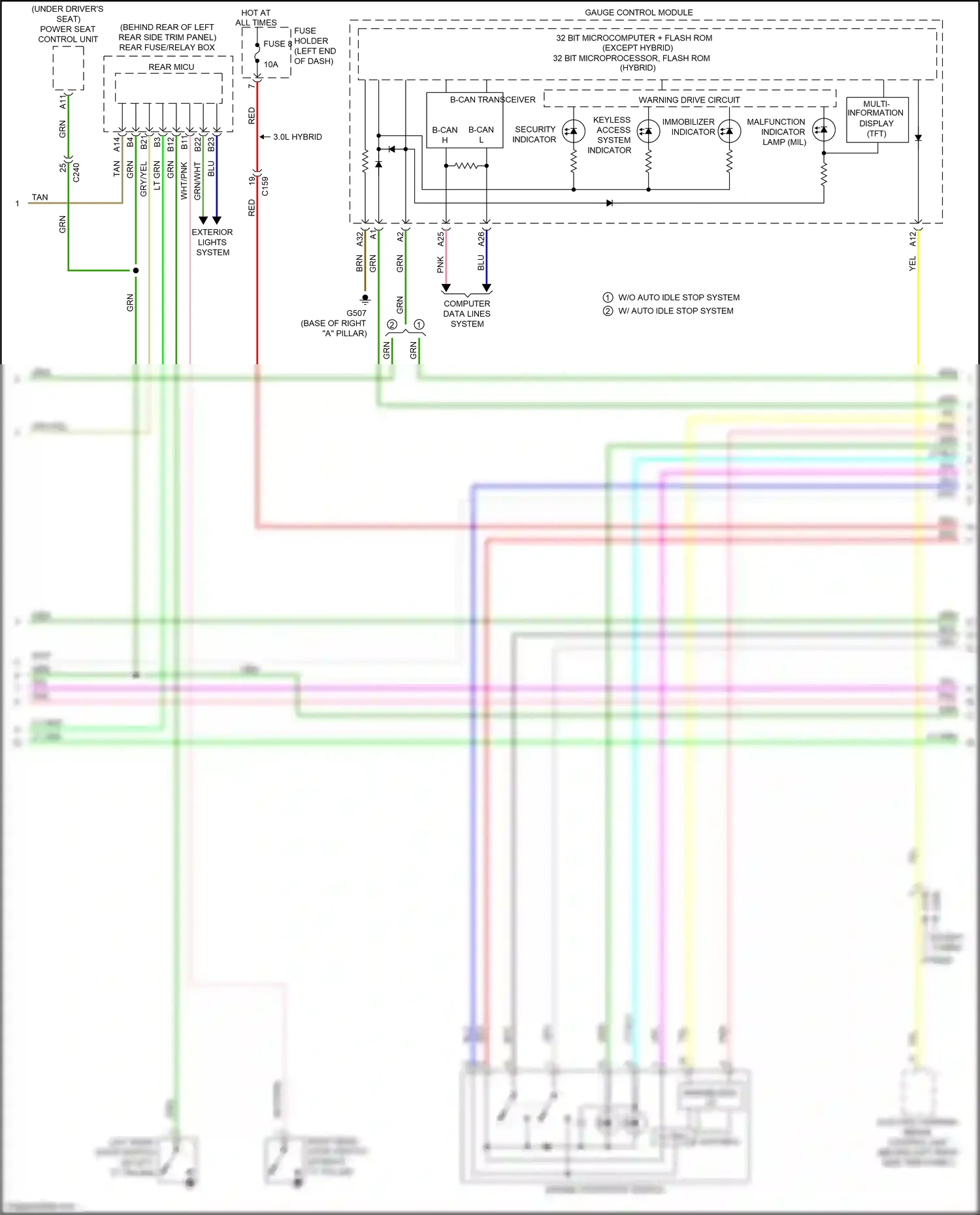Acura MDX III facelift 2 (2016-2021) 32-bit microcomputer + flash rom wiring diagram  (19 of 25)