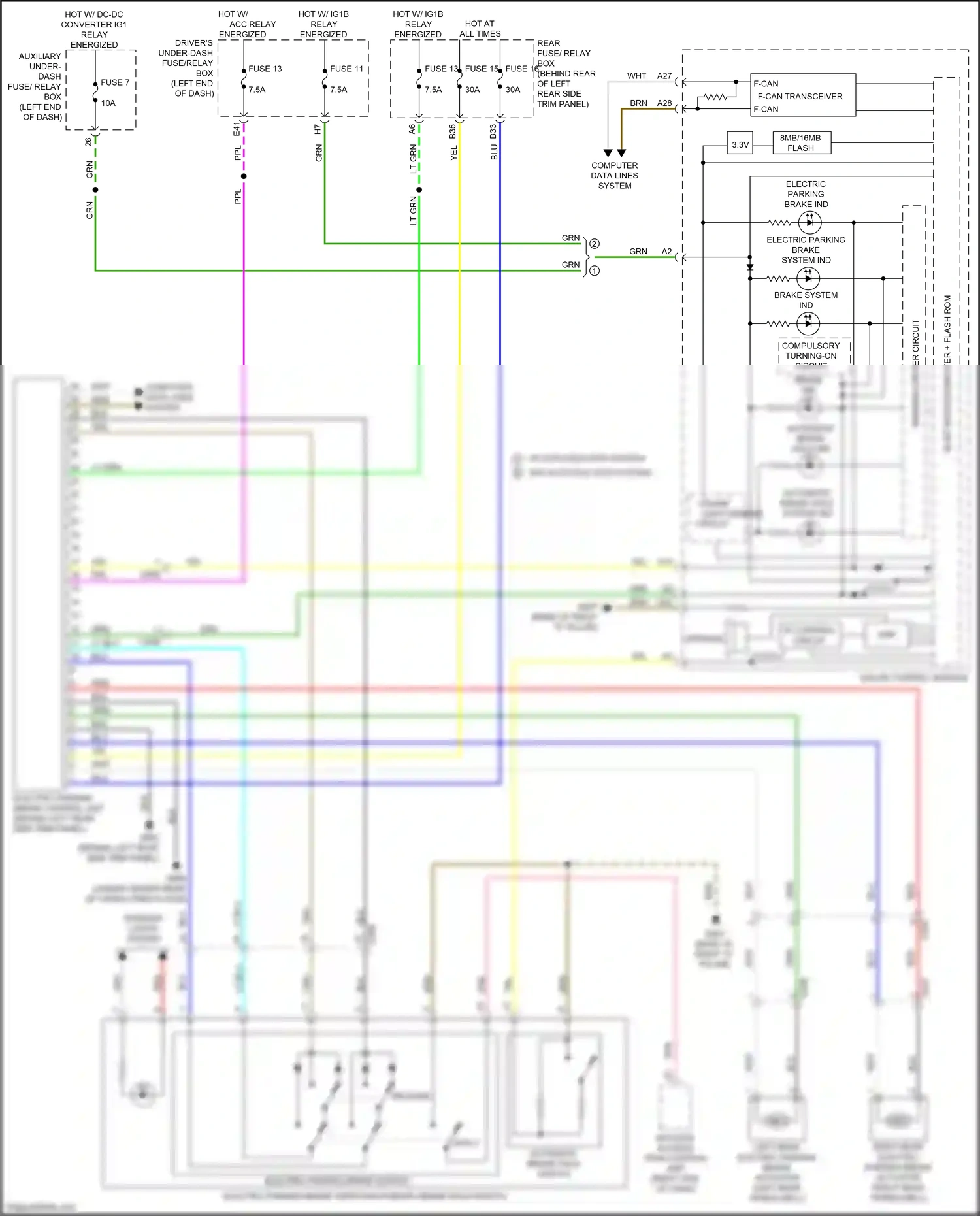 Acura MDX III facelift 2 (2016-2021) 32-bit microcomputer + flash rom wiring diagram  (3 of 25)