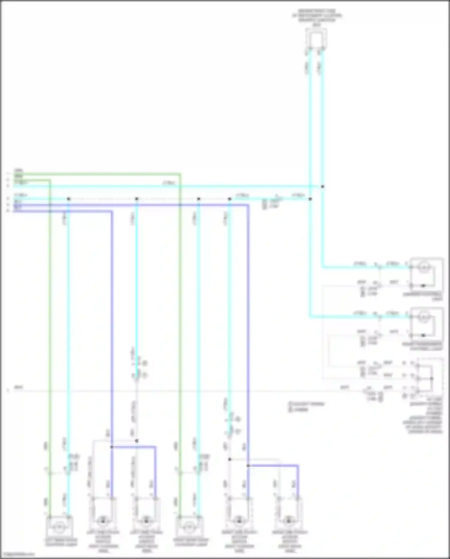 Wiring diagram left rear door courtesy light for Acura MDX III facelift 2 (2016-2021) (1 of 2)
