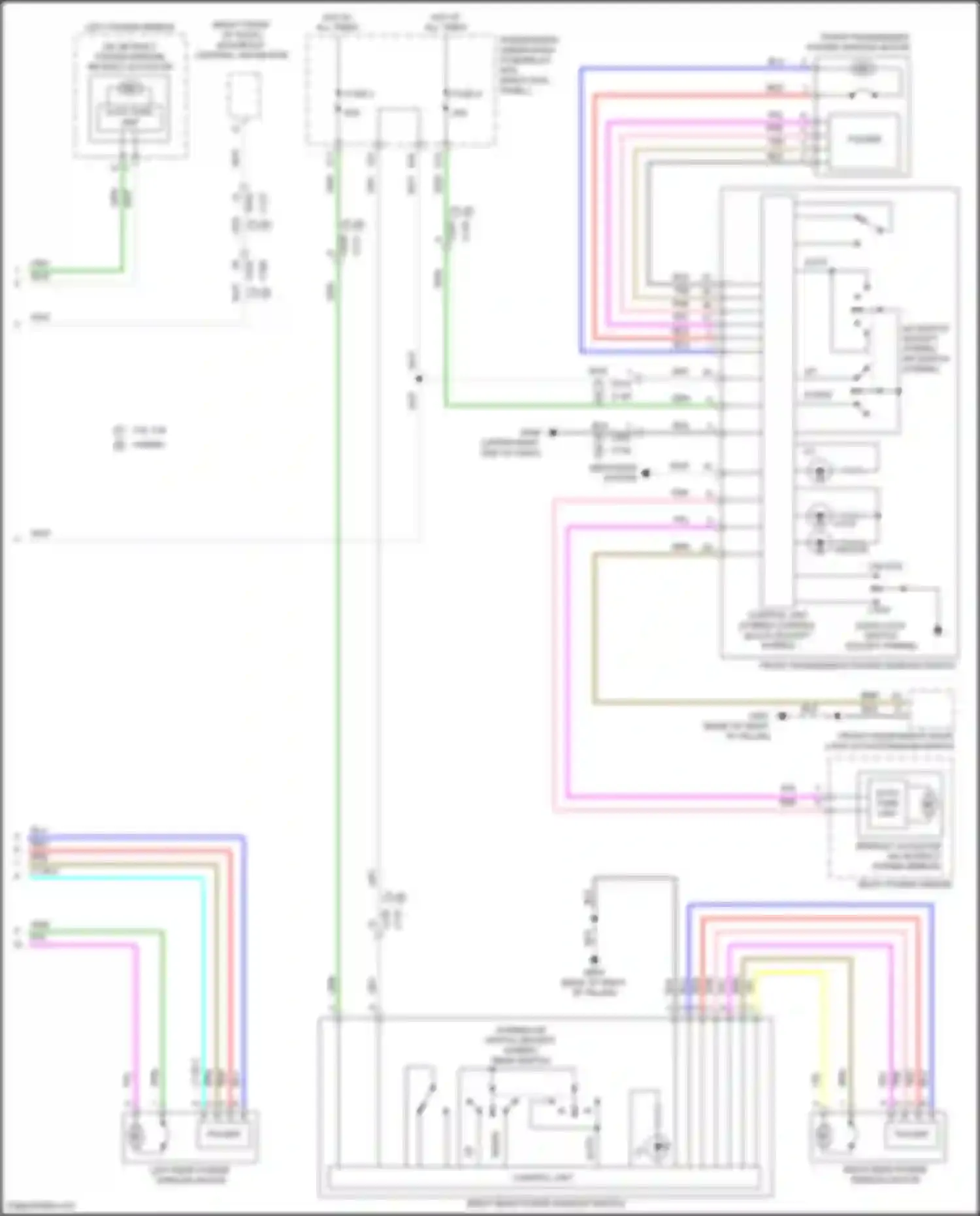 Wiring diagram left rear power window motor for Acura MDX III facelift 2 (2016-2021) (1 of 1)