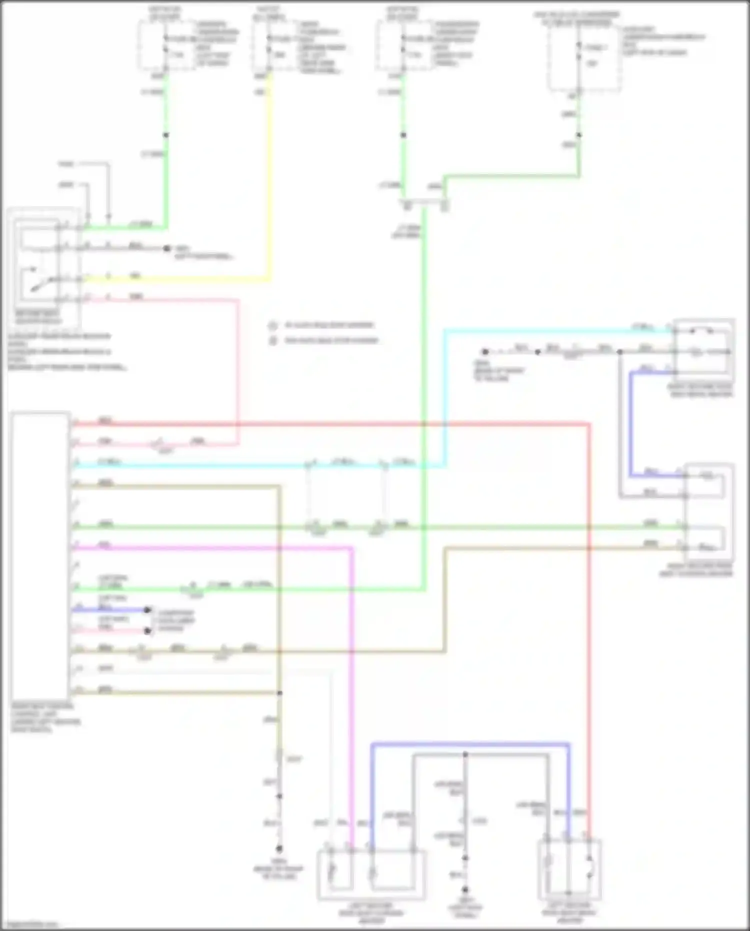 Wiring diagram left second row seat back heater for Acura MDX III facelift 2 (2016-2021) (2 of 2)