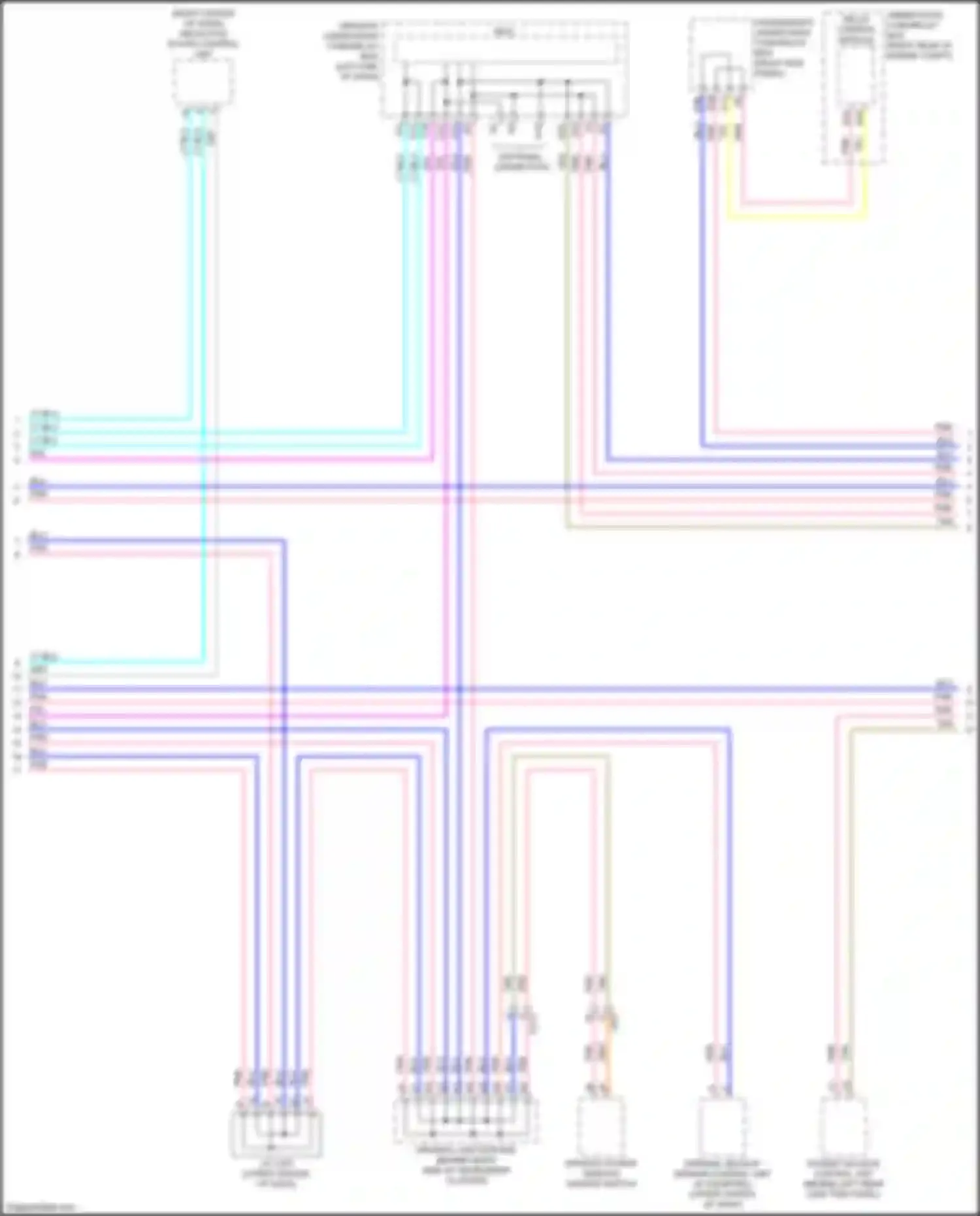 Wiring diagram parking, backup sensor control unit for Acura MDX III facelift 2 (2016-2021) (2 of 8)