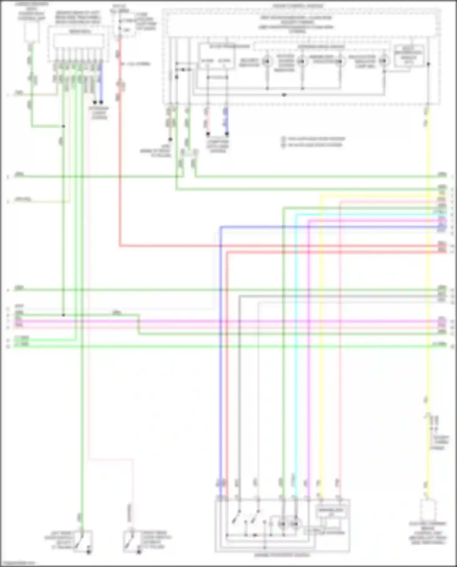 Wiring diagram right rear door switch for Acura MDX III facelift 2 (2016-2021) (1 of 7)