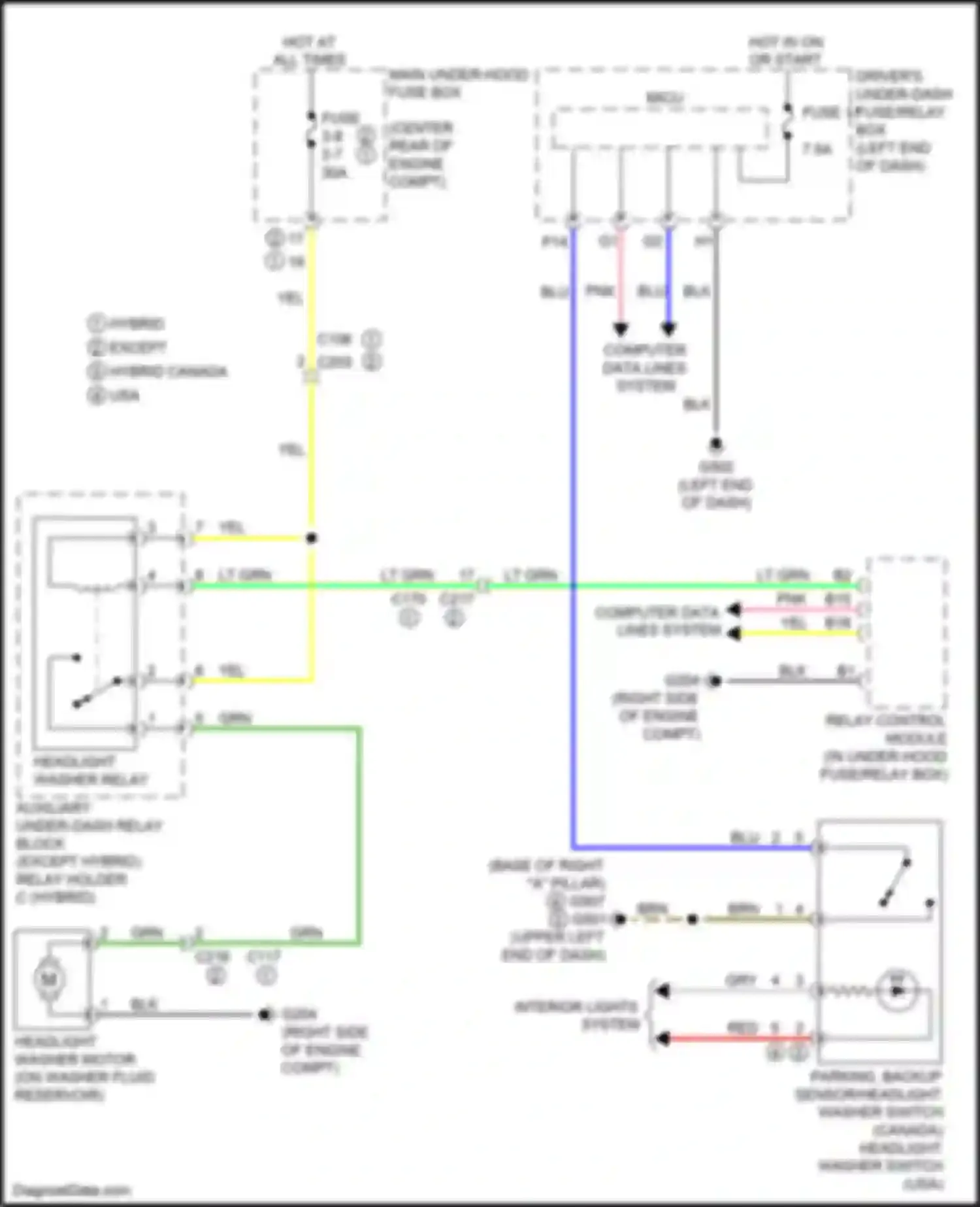Wiring diagram yel for Acura MDX III facelift 2 (2016-2021) (157 of 200)