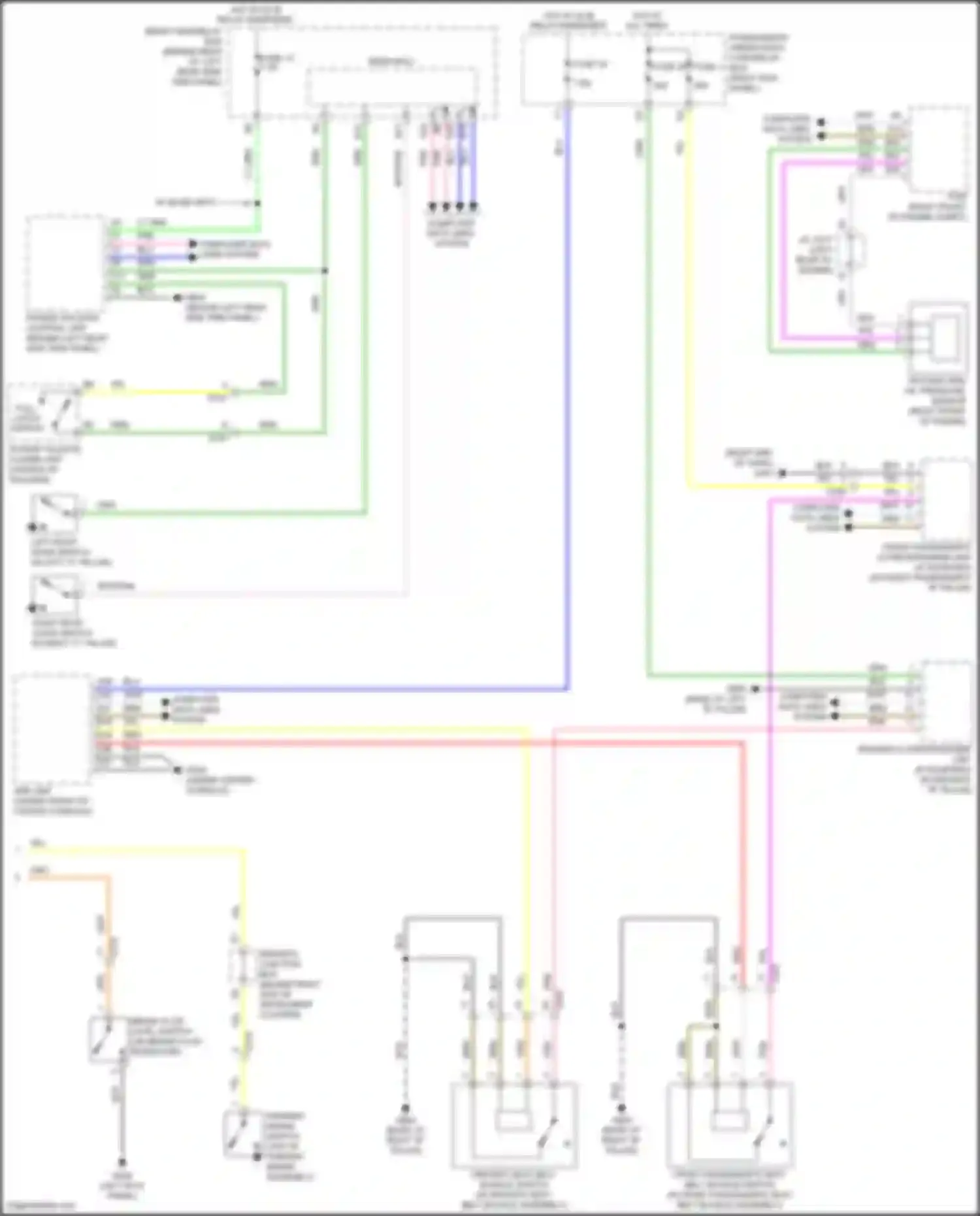 Wiring diagram right rear door switch for Acura MDX III facelift (2015-2016) (2 of 6)