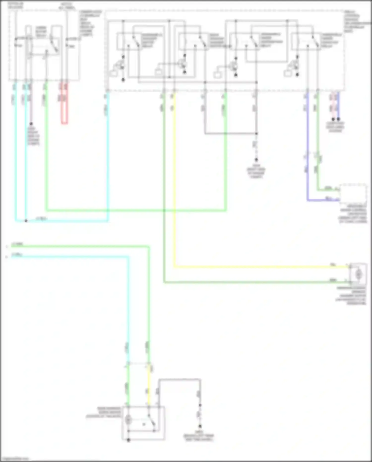 Wiring diagram windshield wiper high/low relay for Acura MDX III facelift (2015-2016) (2 of 2)