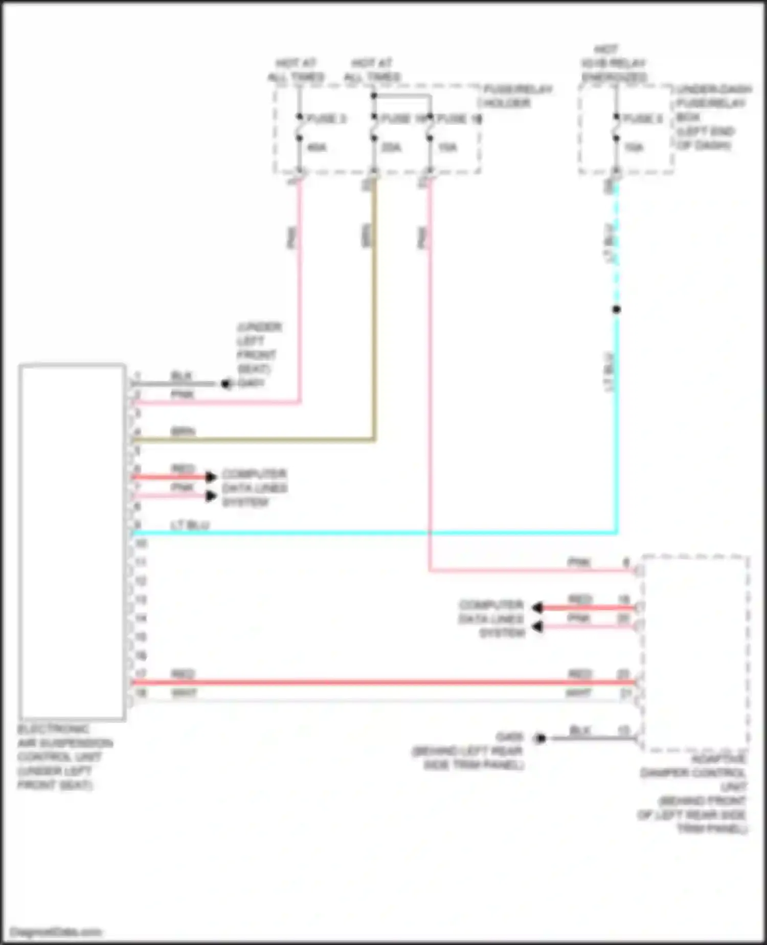 Wiring diagram electronic air suspension control unit for Acura MDX IV (2021-2024) (3 of 7)