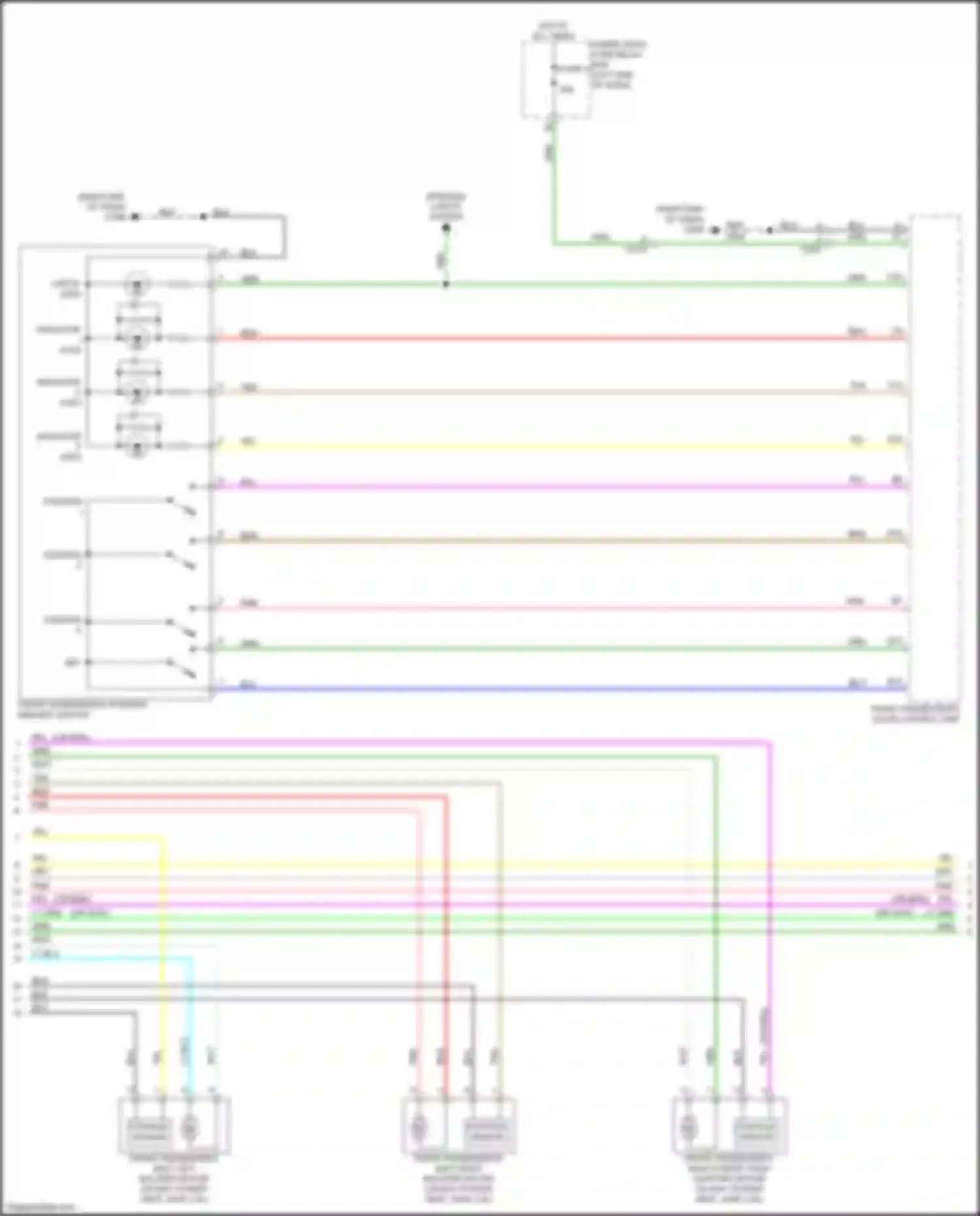 Wiring diagram front passenger's seat left bolster motor for Acura MDX IV (2021-2024) (2 of 2)