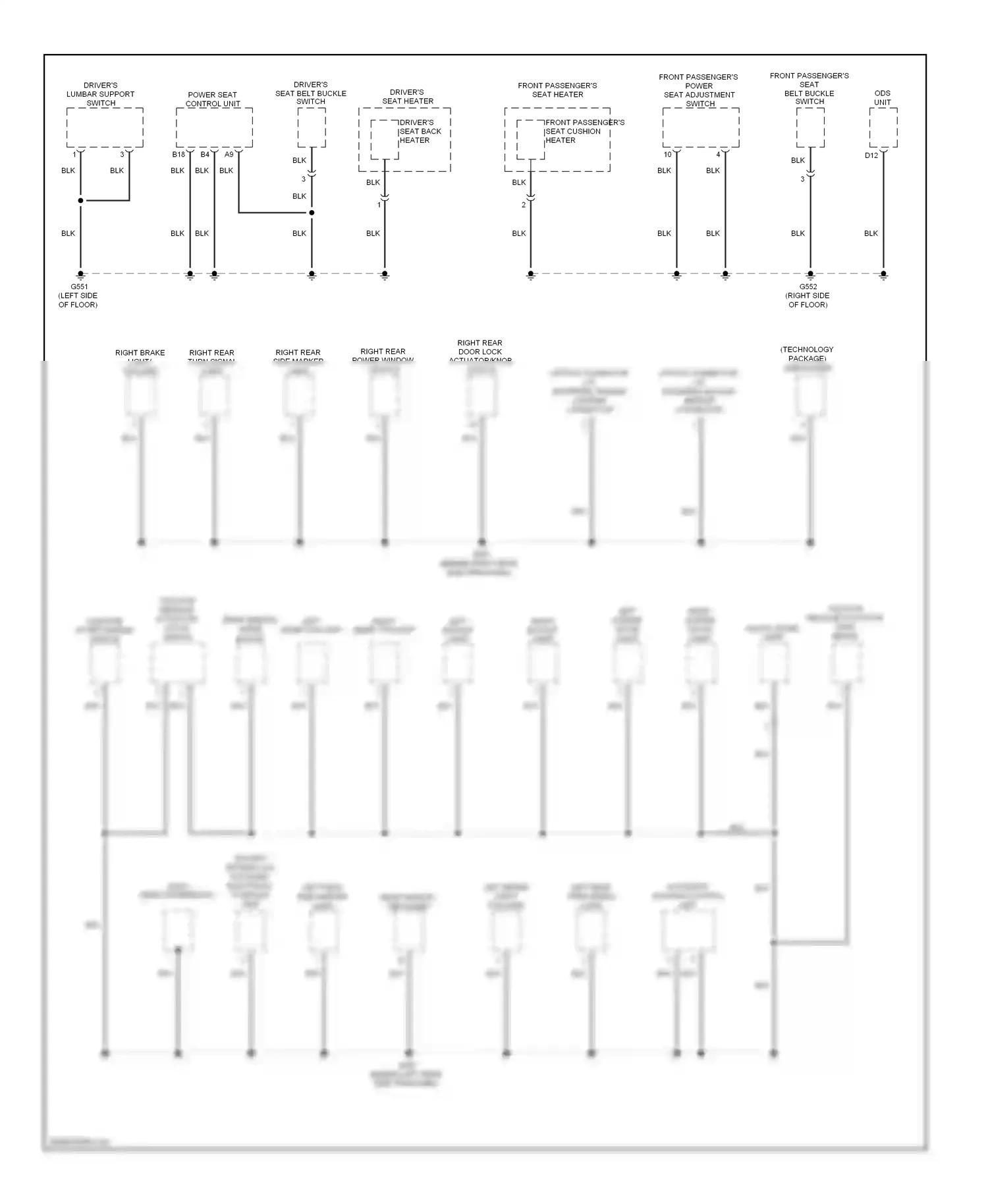 Acura RDX I facelift (2009-2012) automatic lighting control unit wiring diagram  (2 of 2)