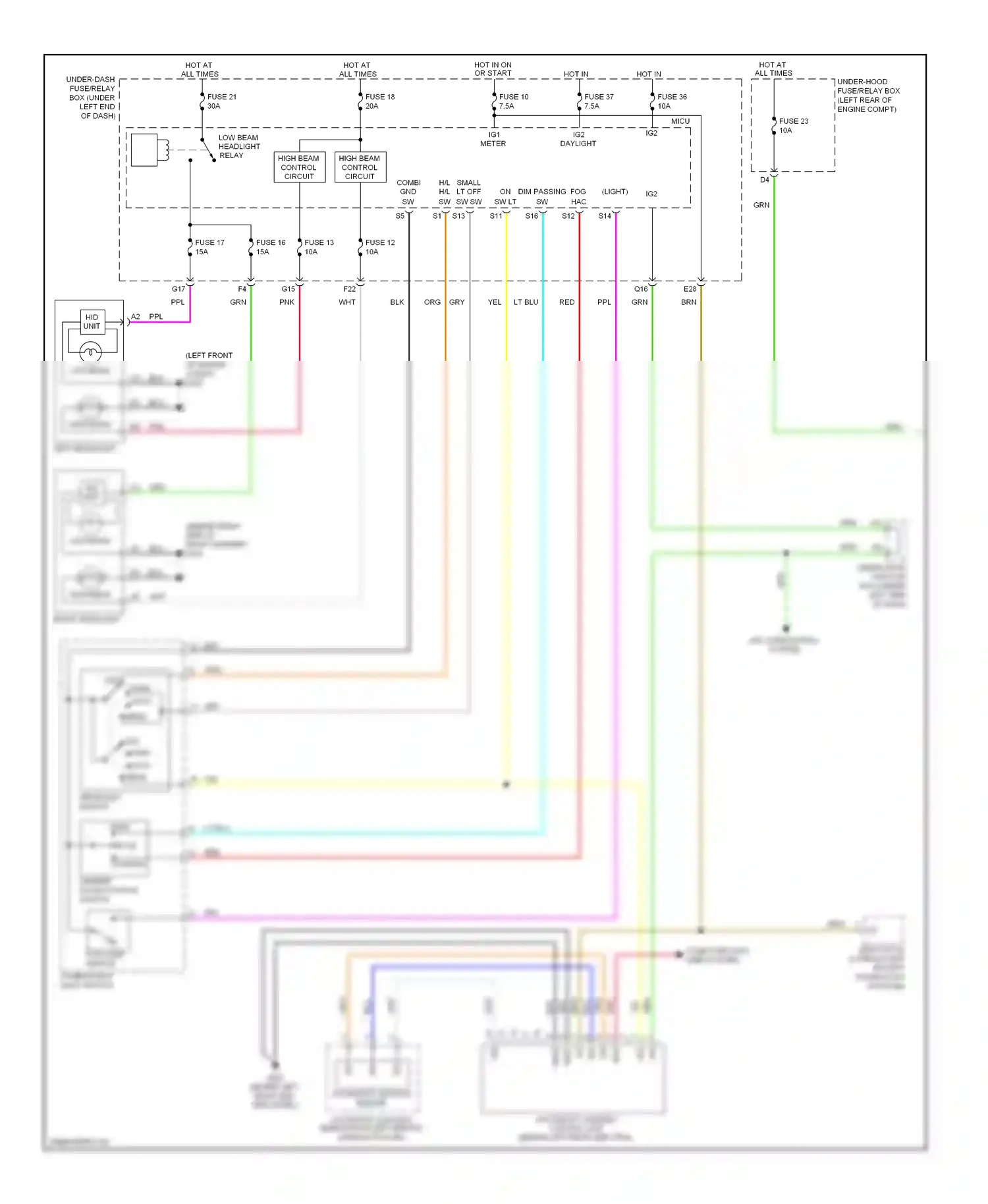 Acura RDX I facelift (2009-2012) automatic lighting sensor wiring diagram  (1 of 1)